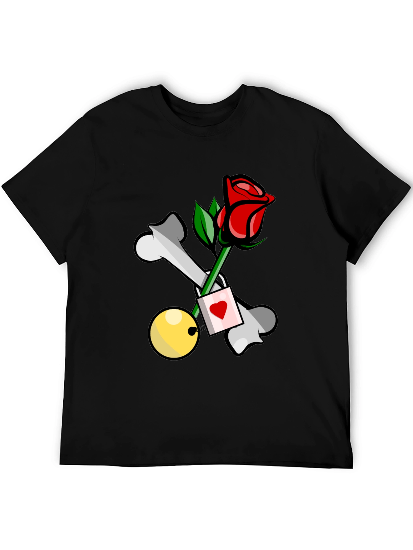 Black Rose & Bones Graphic Tee - Edgy Style view 5