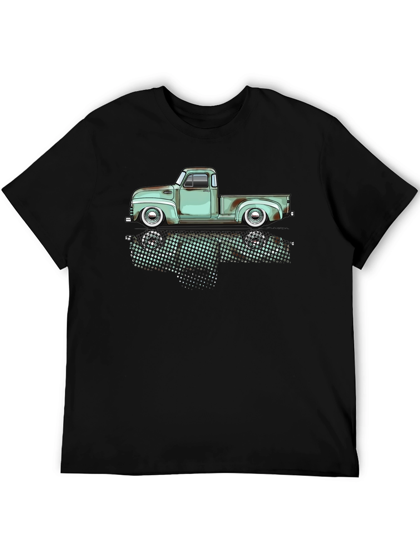 Black Vintage Truck Graphic Tee - Classic Style view 5