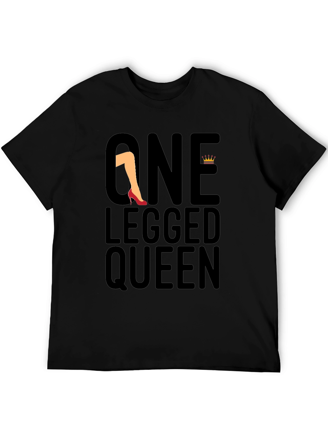 Black One Legged Queen Black Graphic Tee view 5