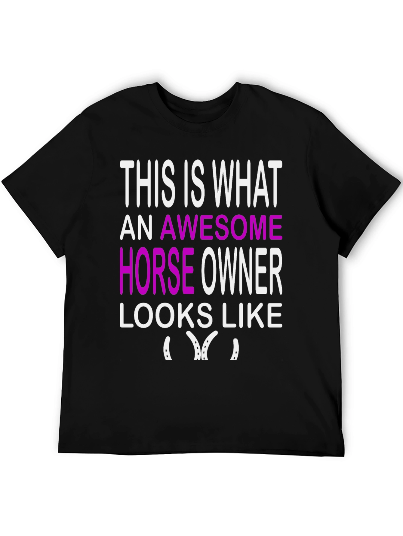 Black Awesome Horse Owner Graphic Tee - Black view 5