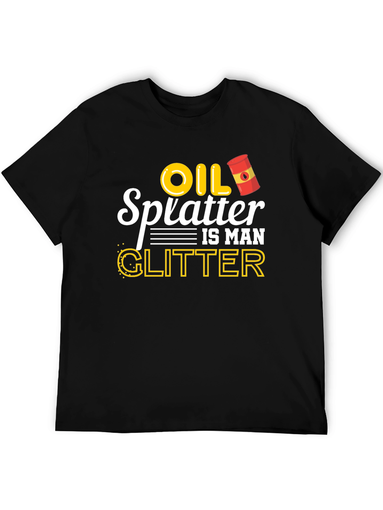 Black Oil Splatter is Man Glitter Graphic T-Shirt view 5