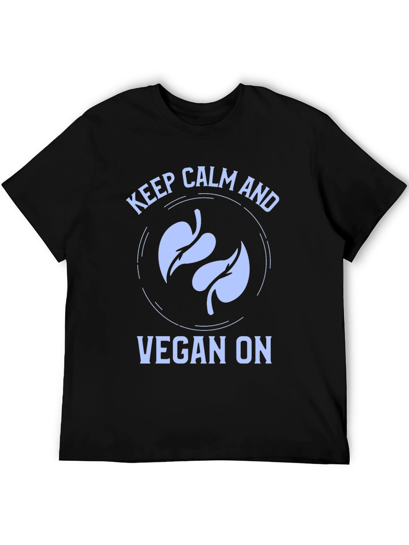Black Keep Calm and Vegan On T-Shirt view 5