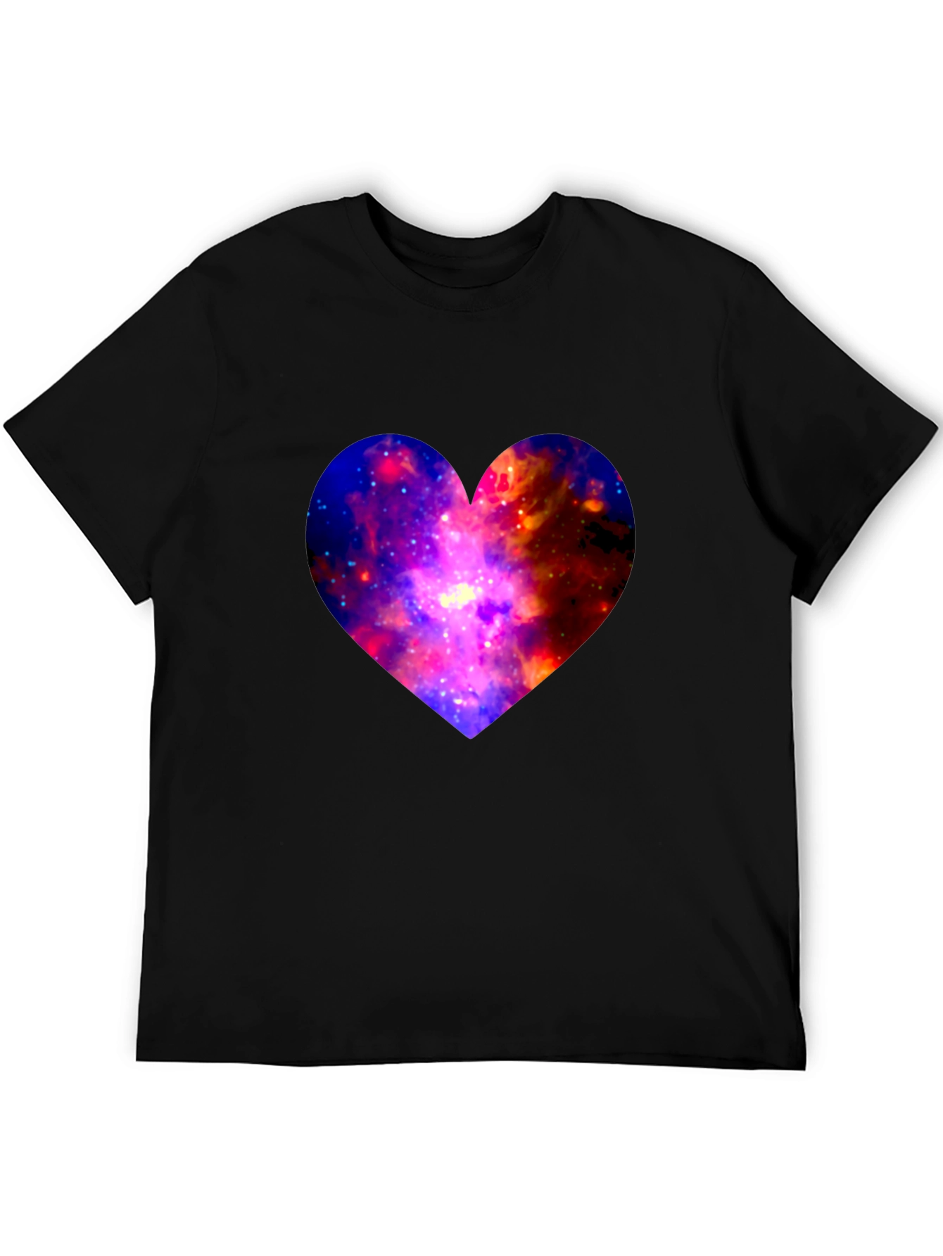 Black Galaxy Heart Graphic Tee - Modern Black T-Shirt view 5