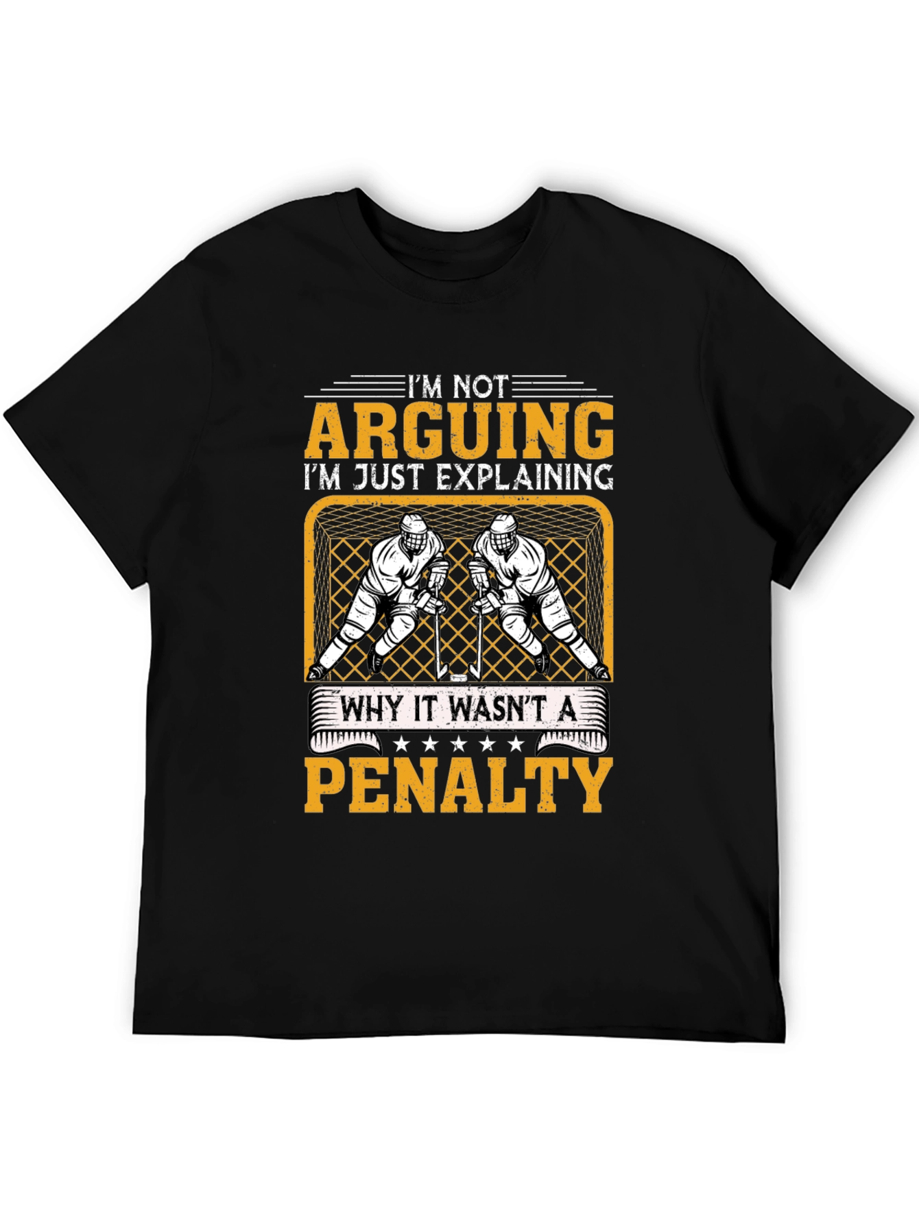 Black Hockey Penalty Argument T-Shirt view 5