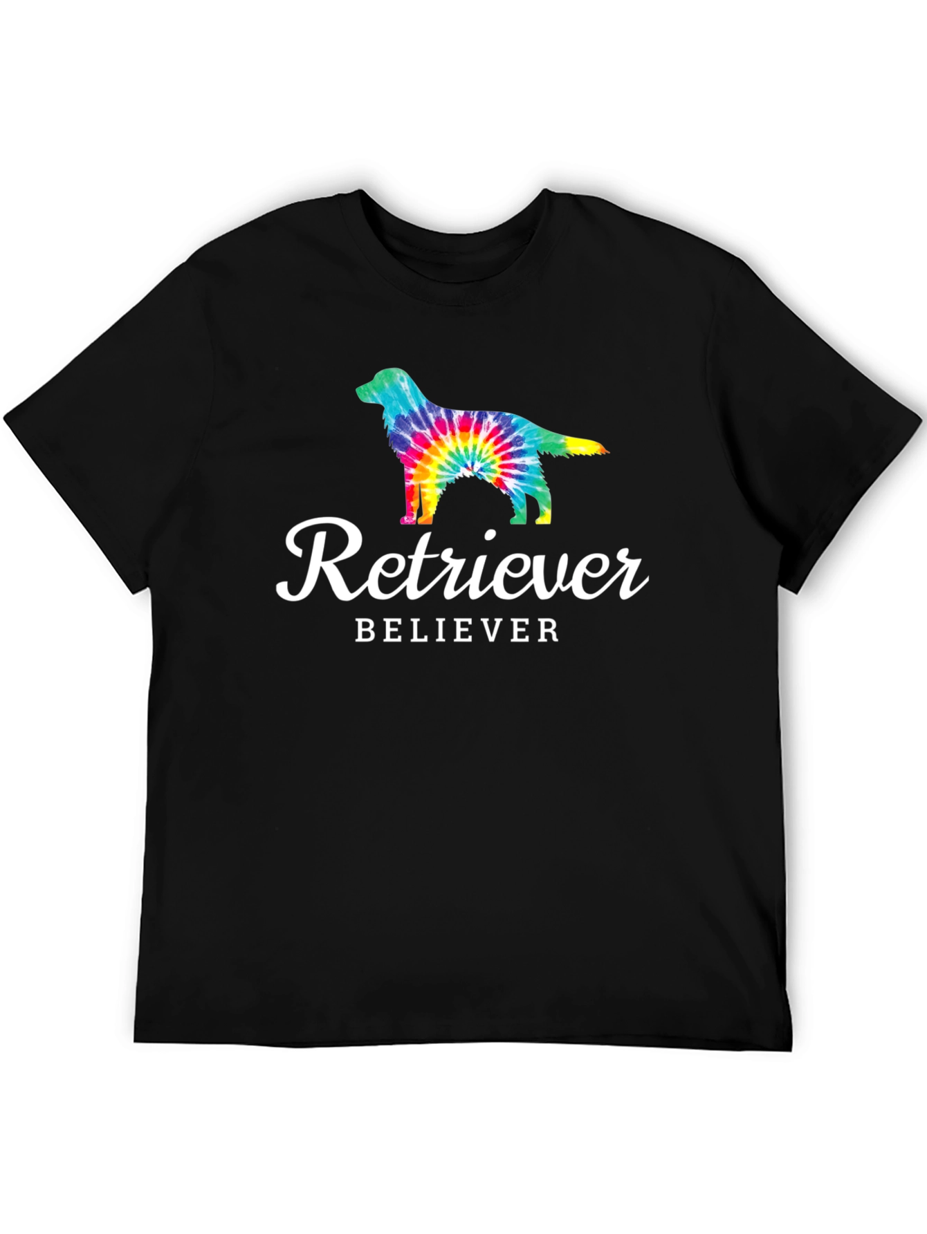 Black Retriever Believer Tie-Dye Dog Graphic Tee view 5