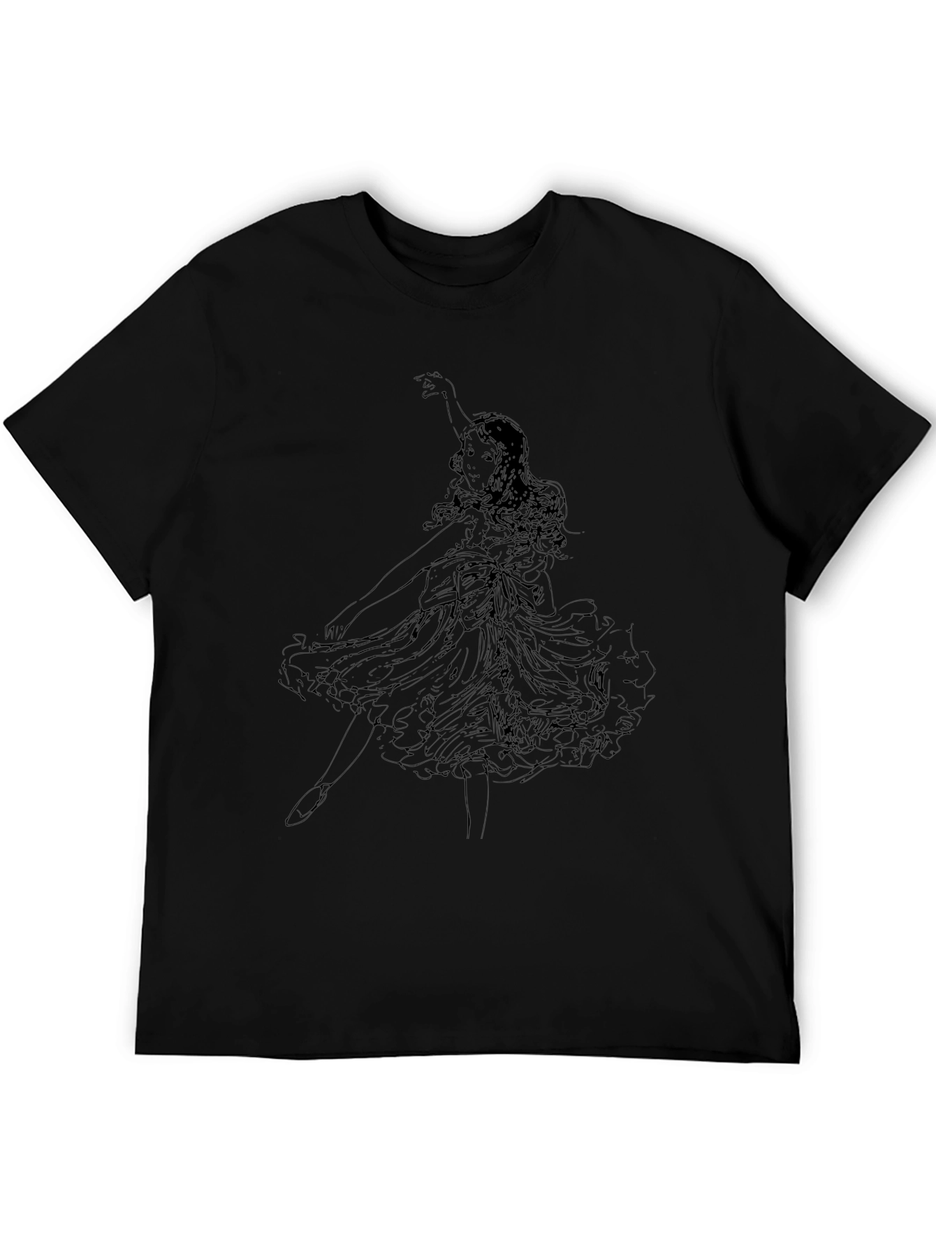 Black Dancing Ballerina Black Graphic Tee view 5