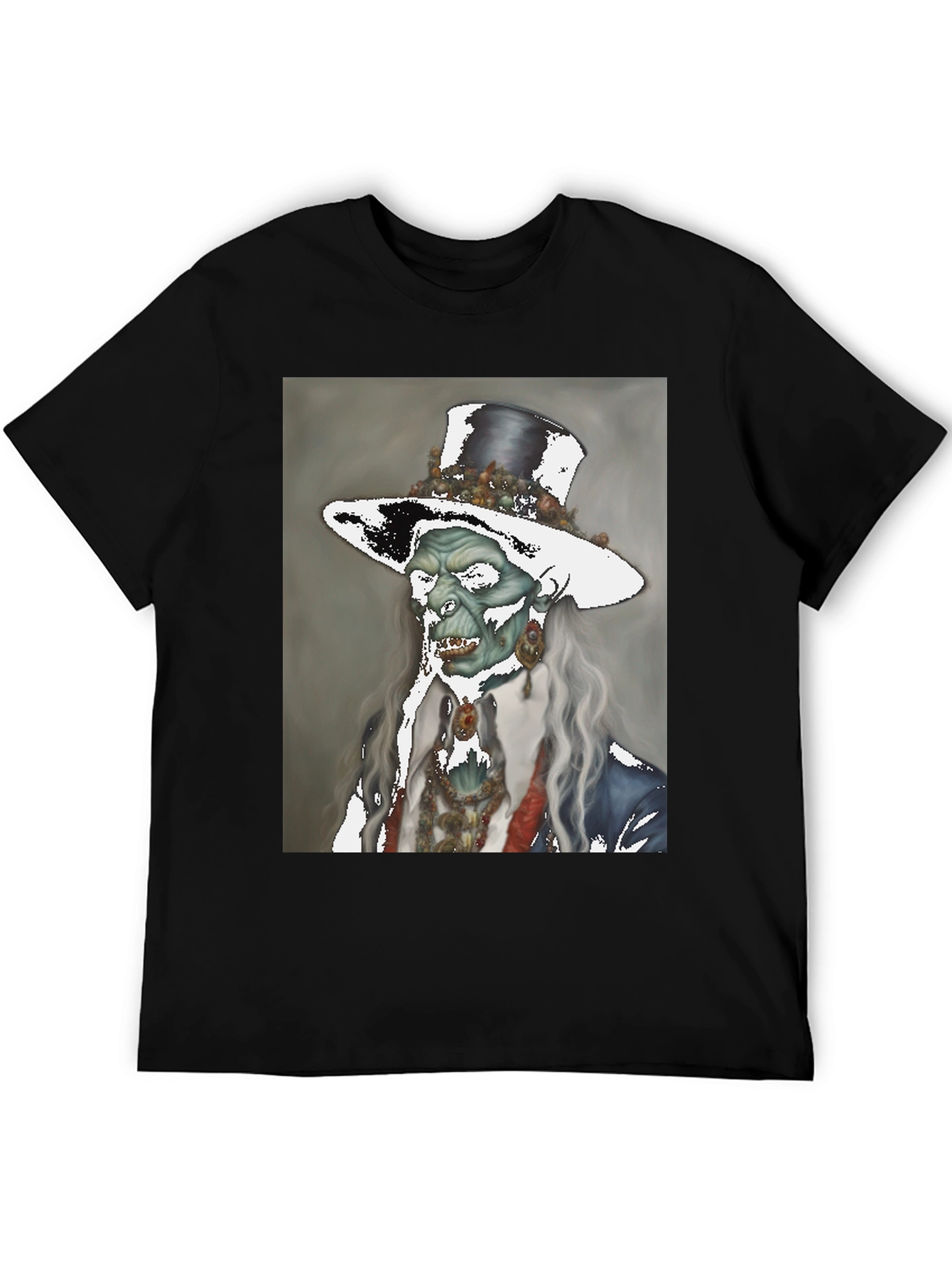 Black Zombie Gentleman T-Shirt - Undead Elegance view 5