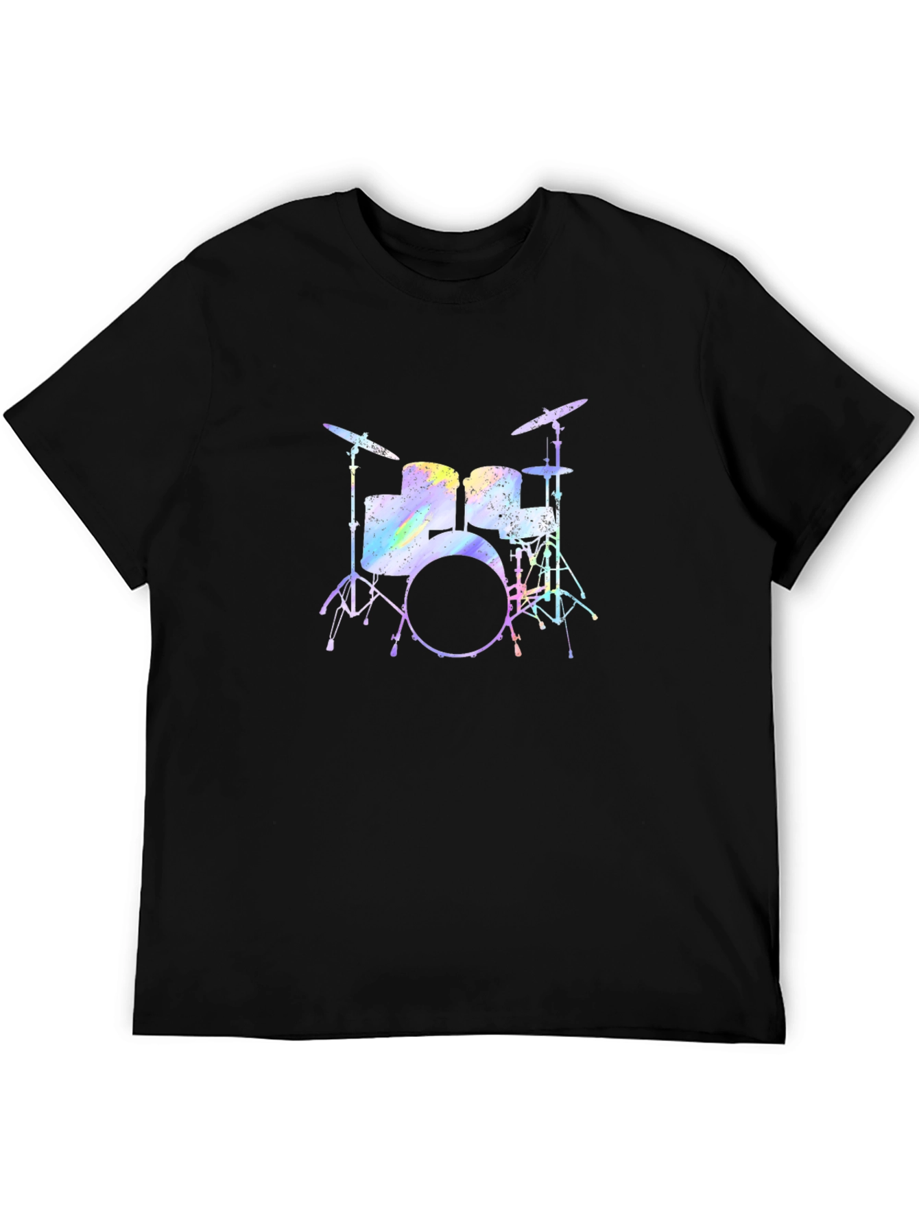Black Drum Set Graphic T-Shirt - Music Lover Tee view 5