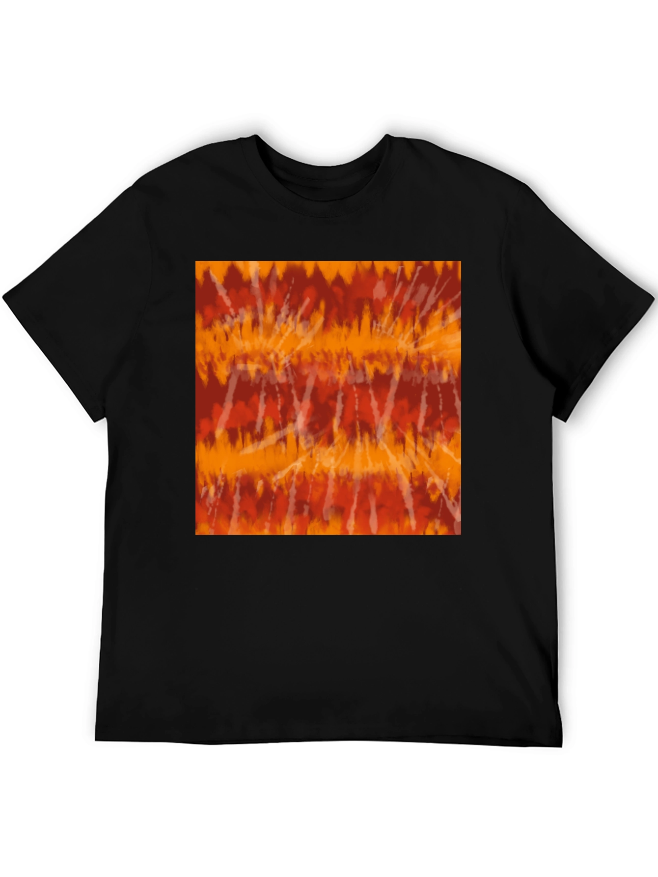 Black Retro Tie-Dye Graphic Tee - Casual Black T-Shirt view 5