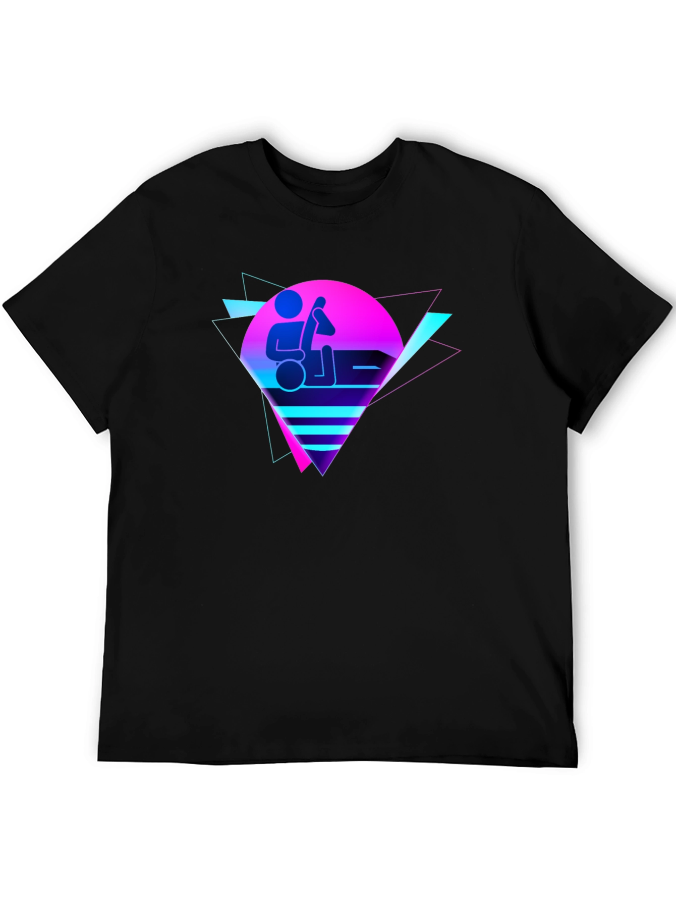 Black Retro Synthwave T-Shirt view 5
