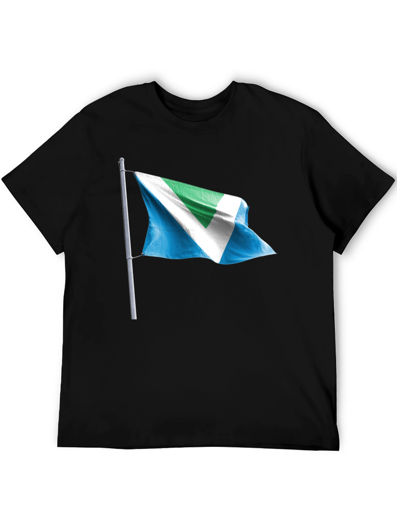 Black Vegan Flag Graphic T-Shirt - Black Crew Neck view 5