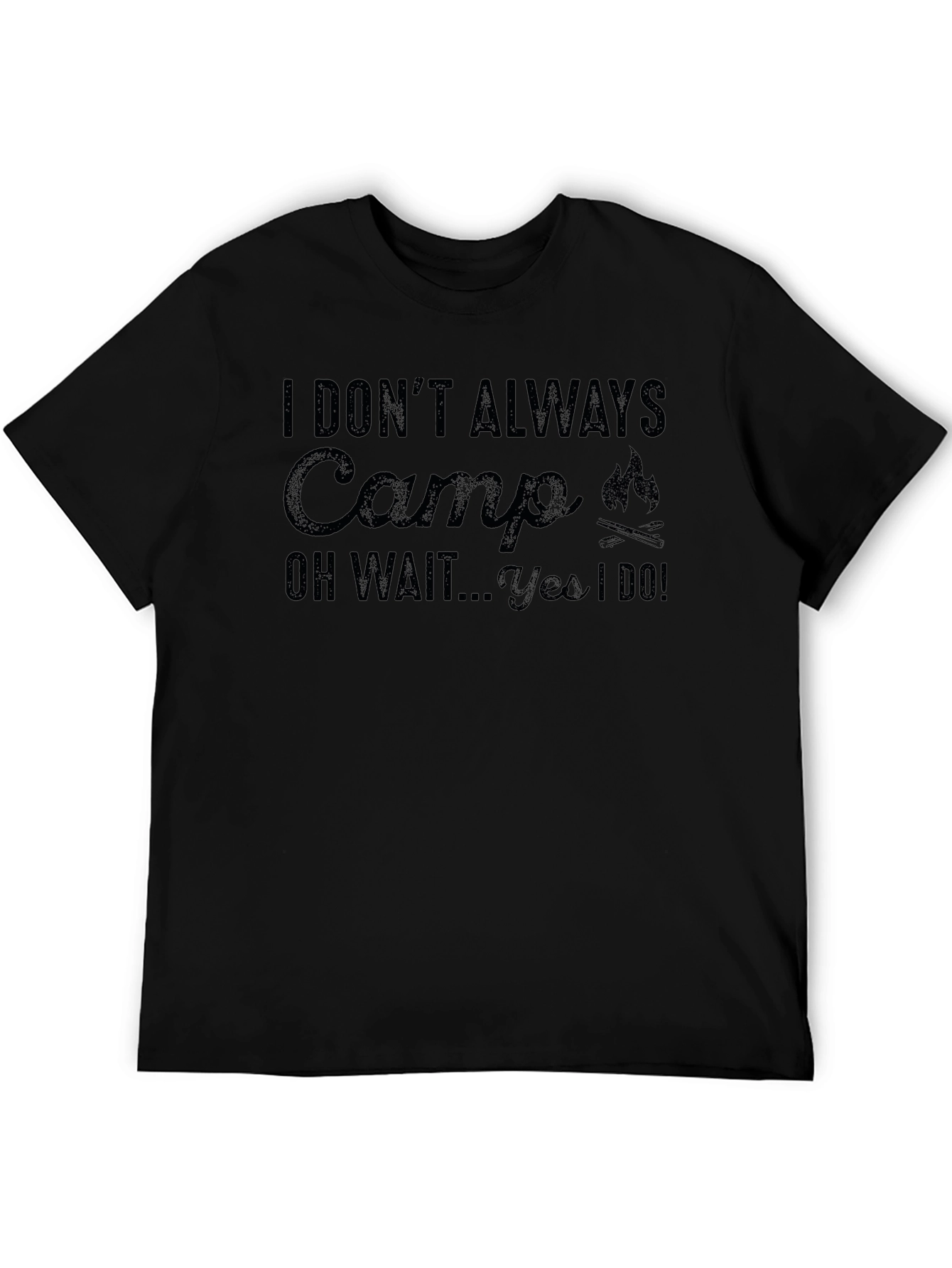 Black Funny Camping Graphic T-Shirt - I Don't Always Camp... view 5