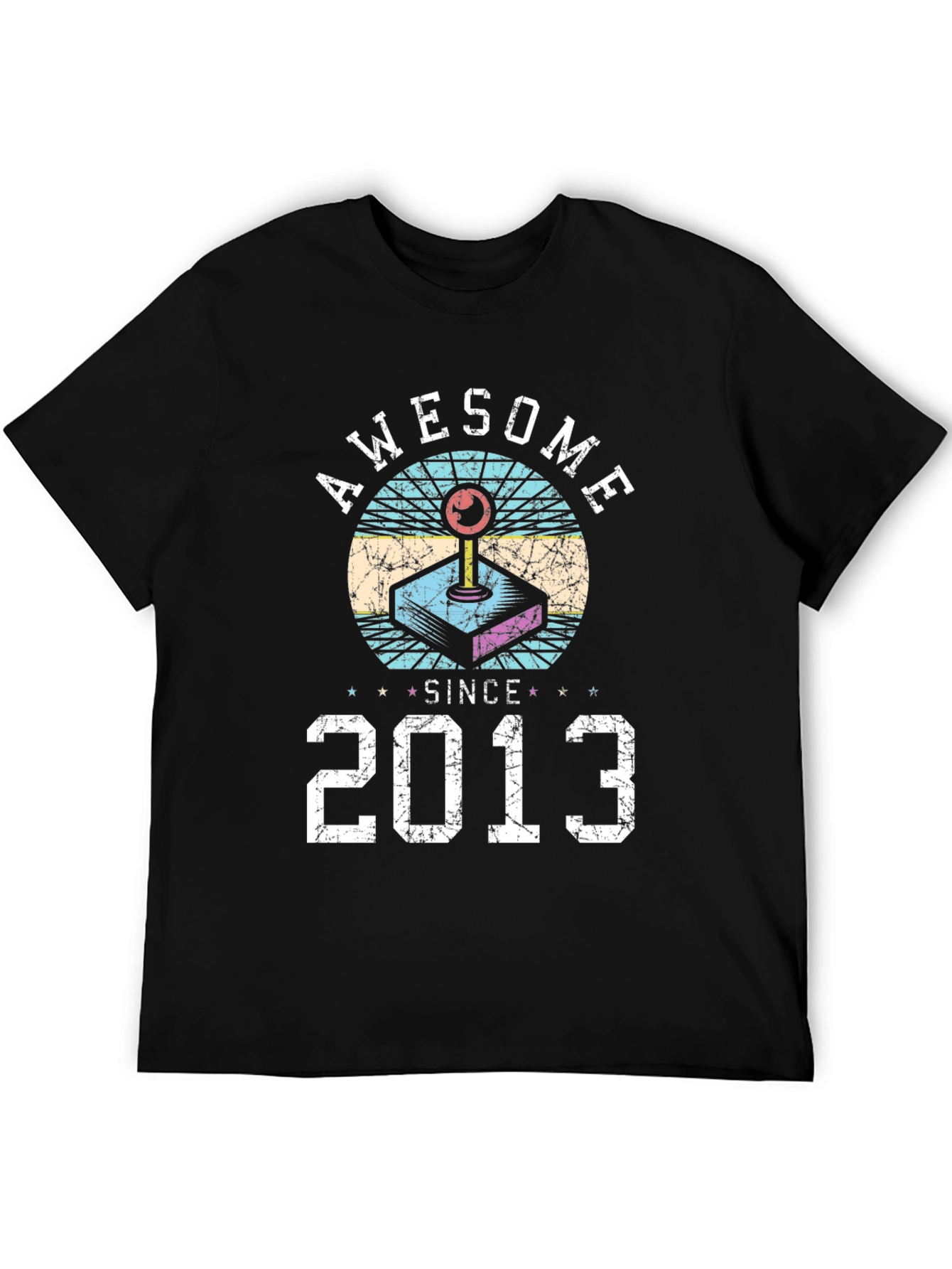 Black Awesome Since 2013 Gamer T-Shirt view 5