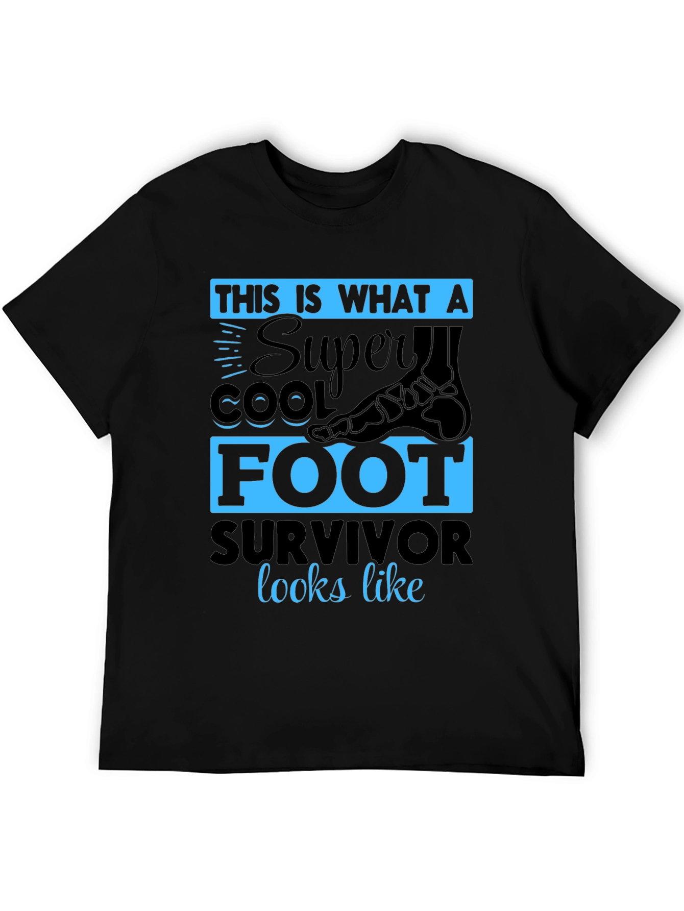 Black Super Cool Foot Survivor T-Shirt view 5