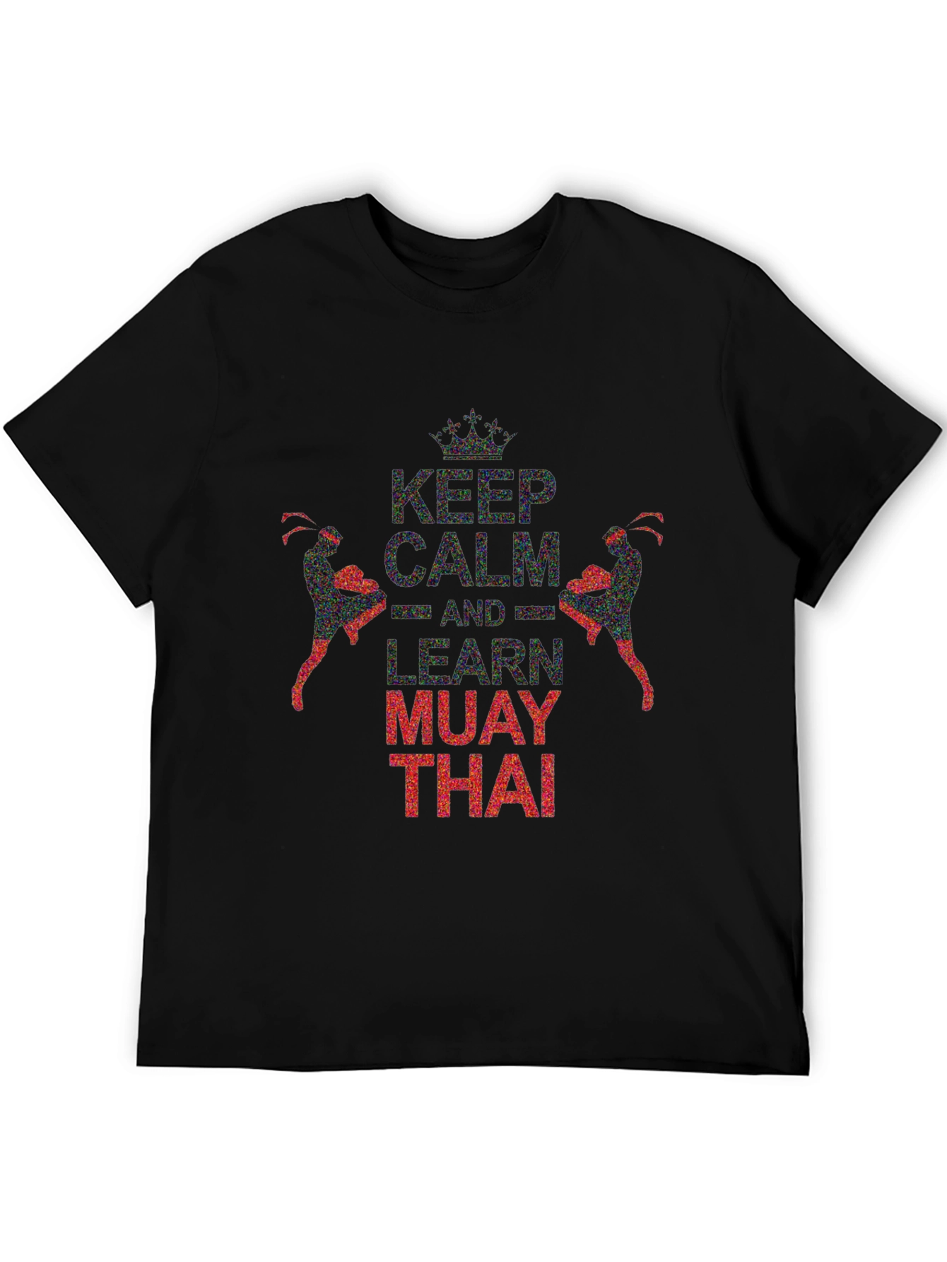 Black Keep Calm Learn Muay Thai Black Graphic Tee view 5