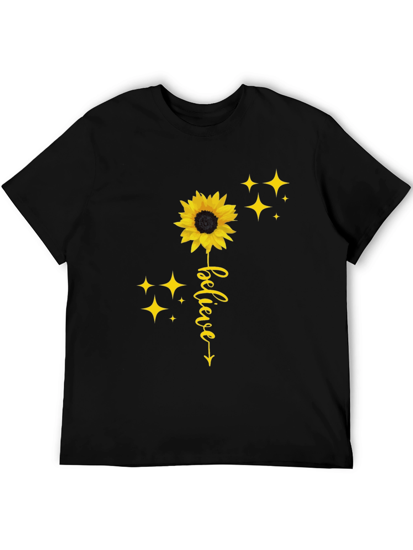 Black Believe Sunflower Graphic Tee - Black view 5
