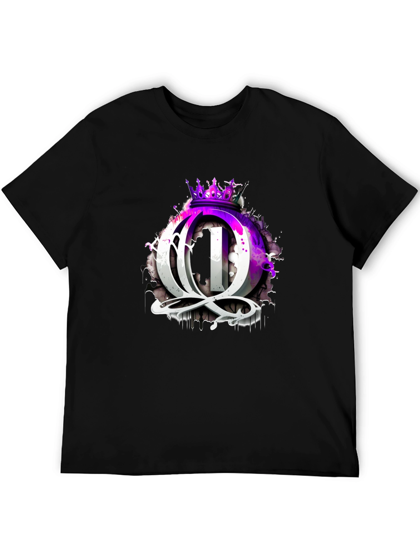 Black Queen Crown Graphic Black T-Shirt view 5