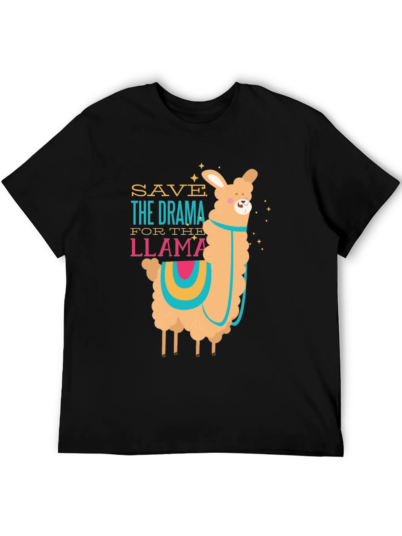 Black Save The Drama For The Llama T-Shirt view 5