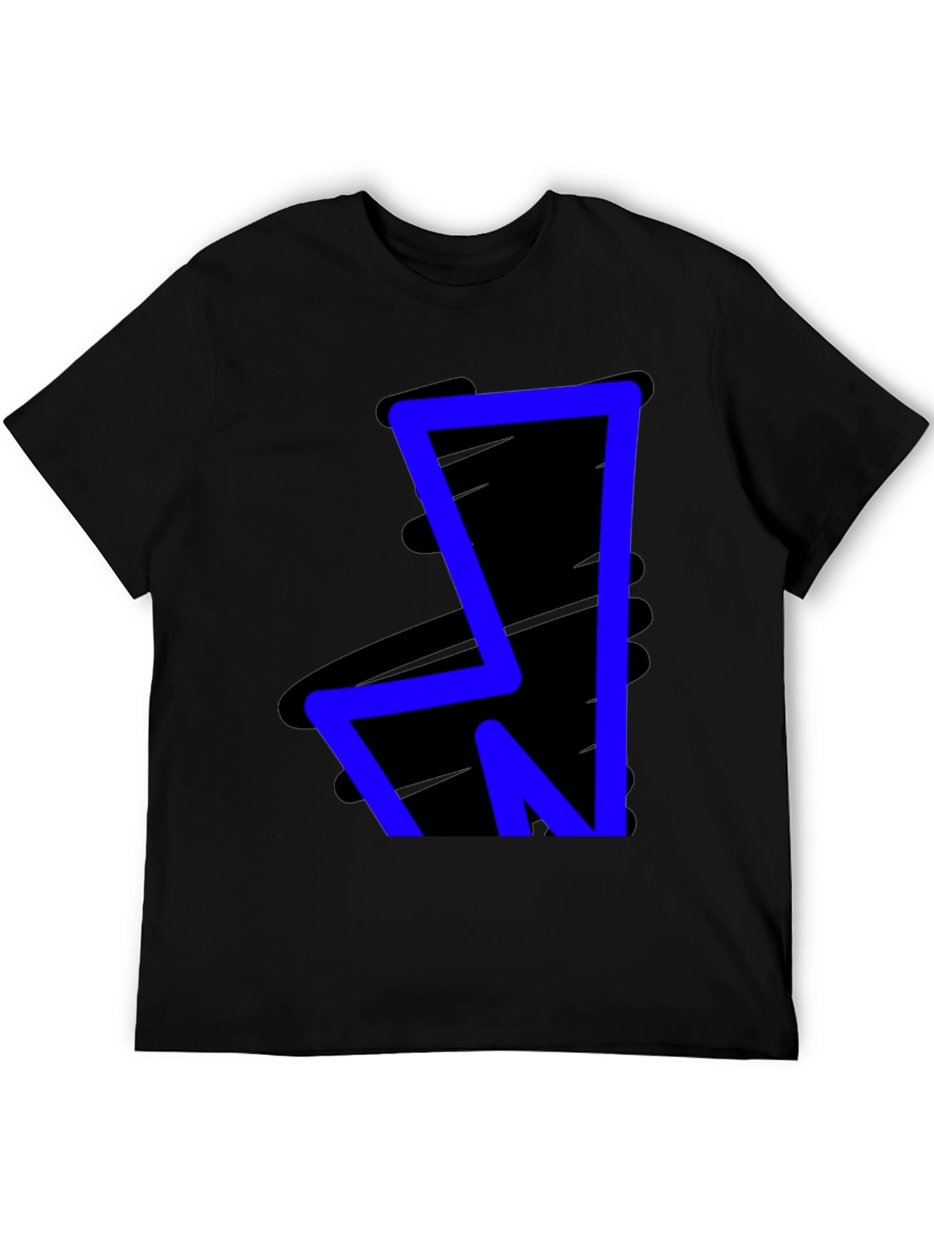 Black Bold Blue Graphic Tee - Modern Style view 5