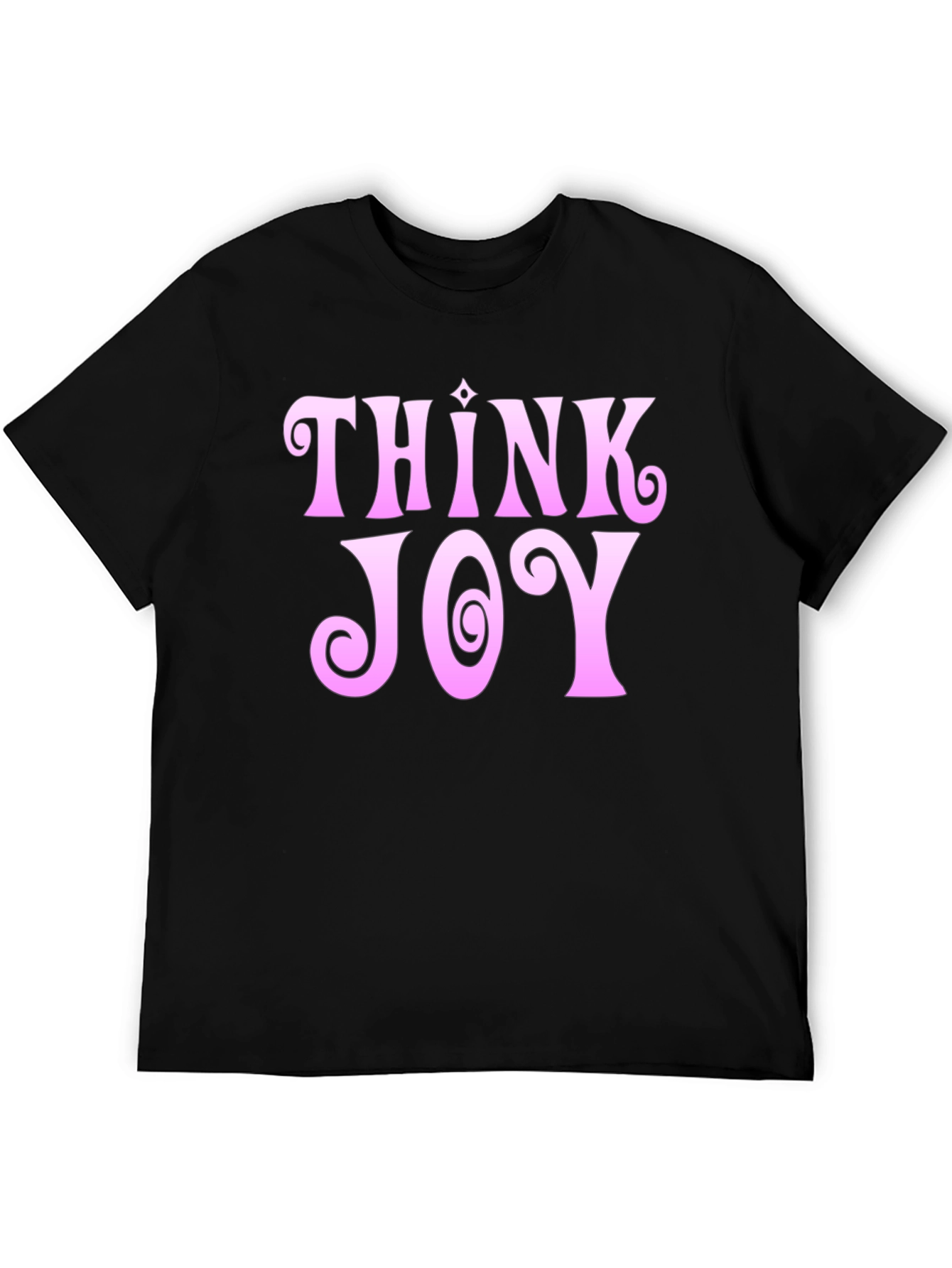 Black Think Joy Graphic Tee - Fun Positive Vibes T-Shirt view 5