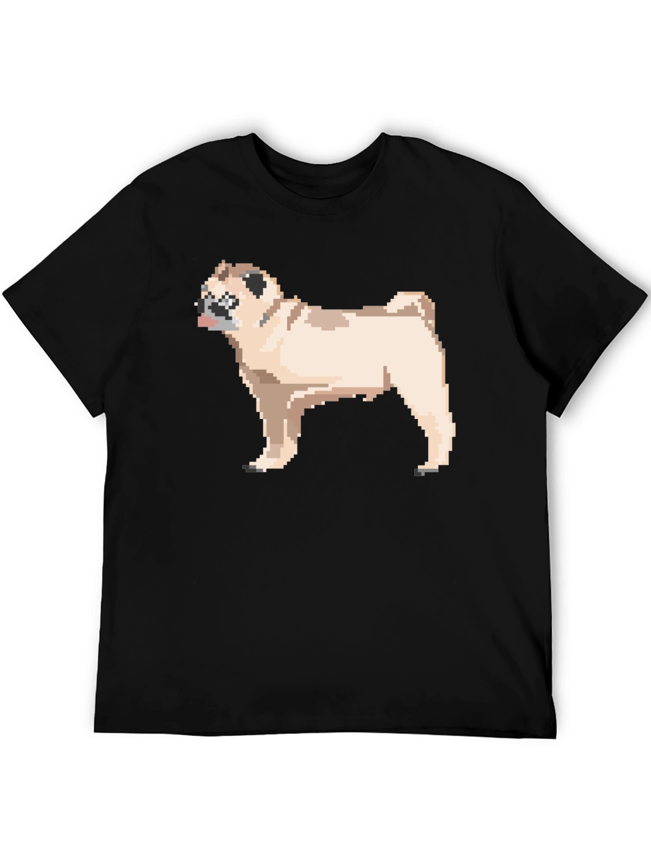 Black Pixel Pug T-Shirt - Retro Dog Lover Tee view 5