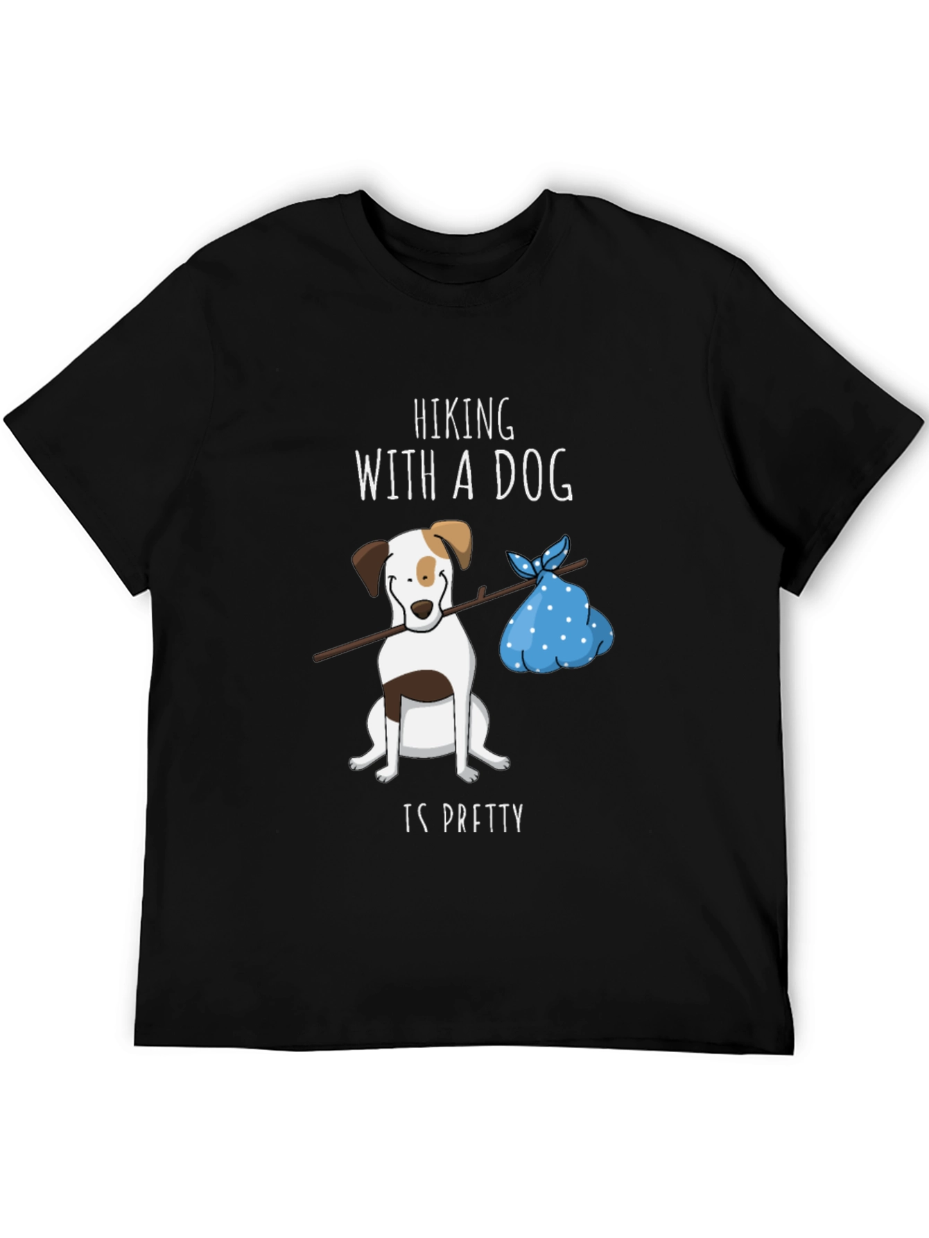 Black Hiking with a Dog Graphic Tee view 5