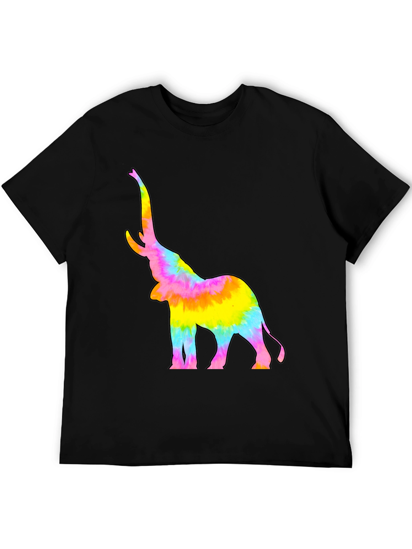 Black Tie-Dye Elephant Graphic Tee view 5