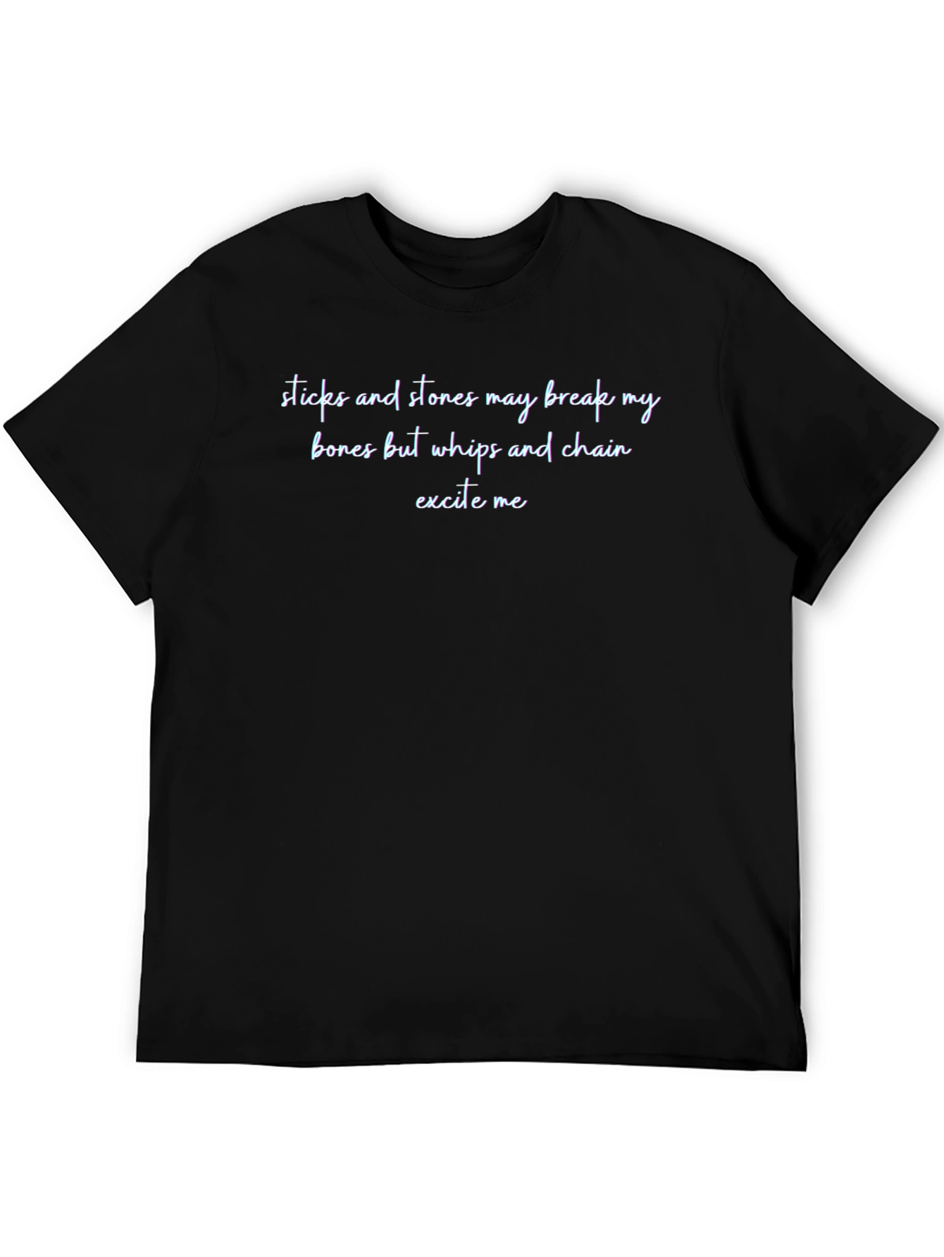 Black Sticks and Stones Slogan T-Shirt - Edgy Design view 5