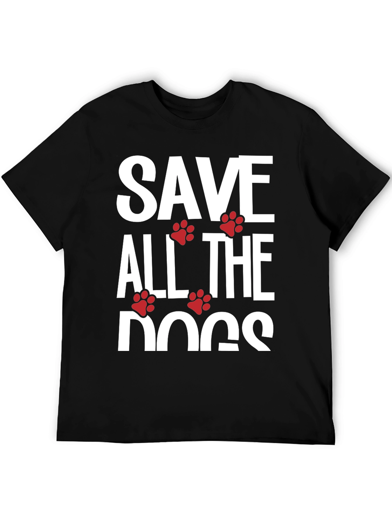 Black Save All The Dogs T-Shirt - Animal Lover Tee view 5