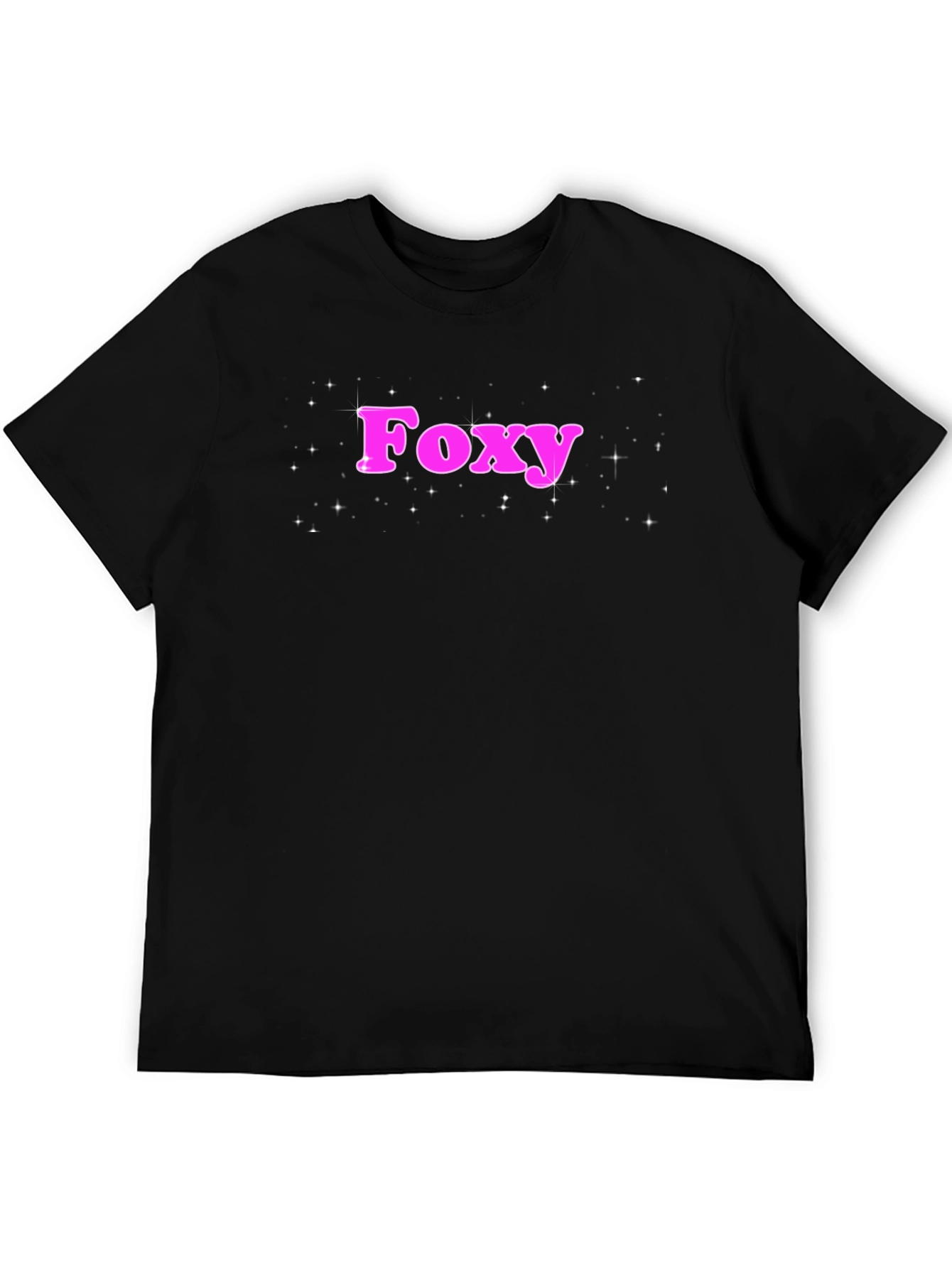 Black Foxy Graphic Tee - Trendy Pink Lettering T-Shirt view 5