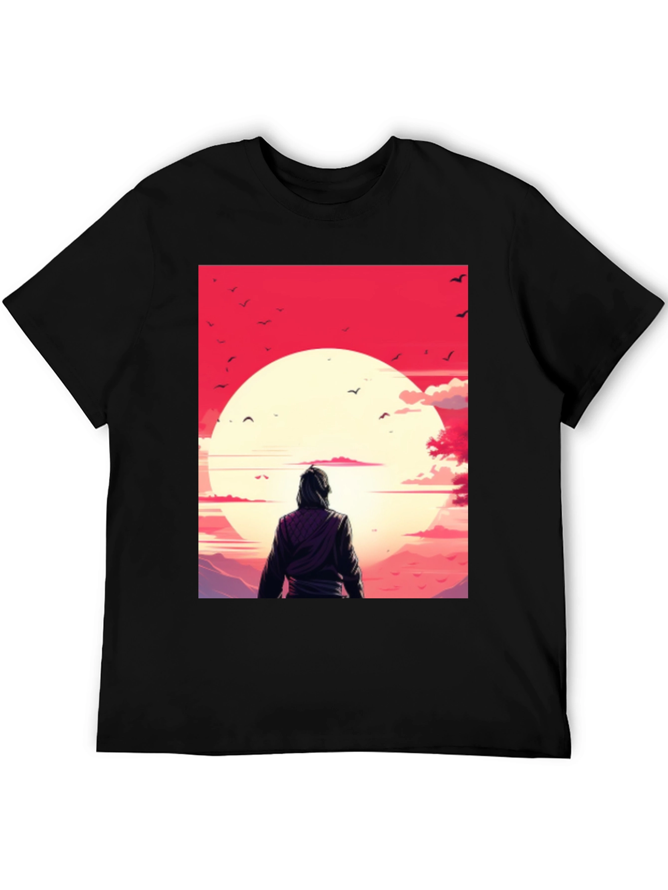 Black Sunset Graphic Tee - Black Casual T-Shirt view 5