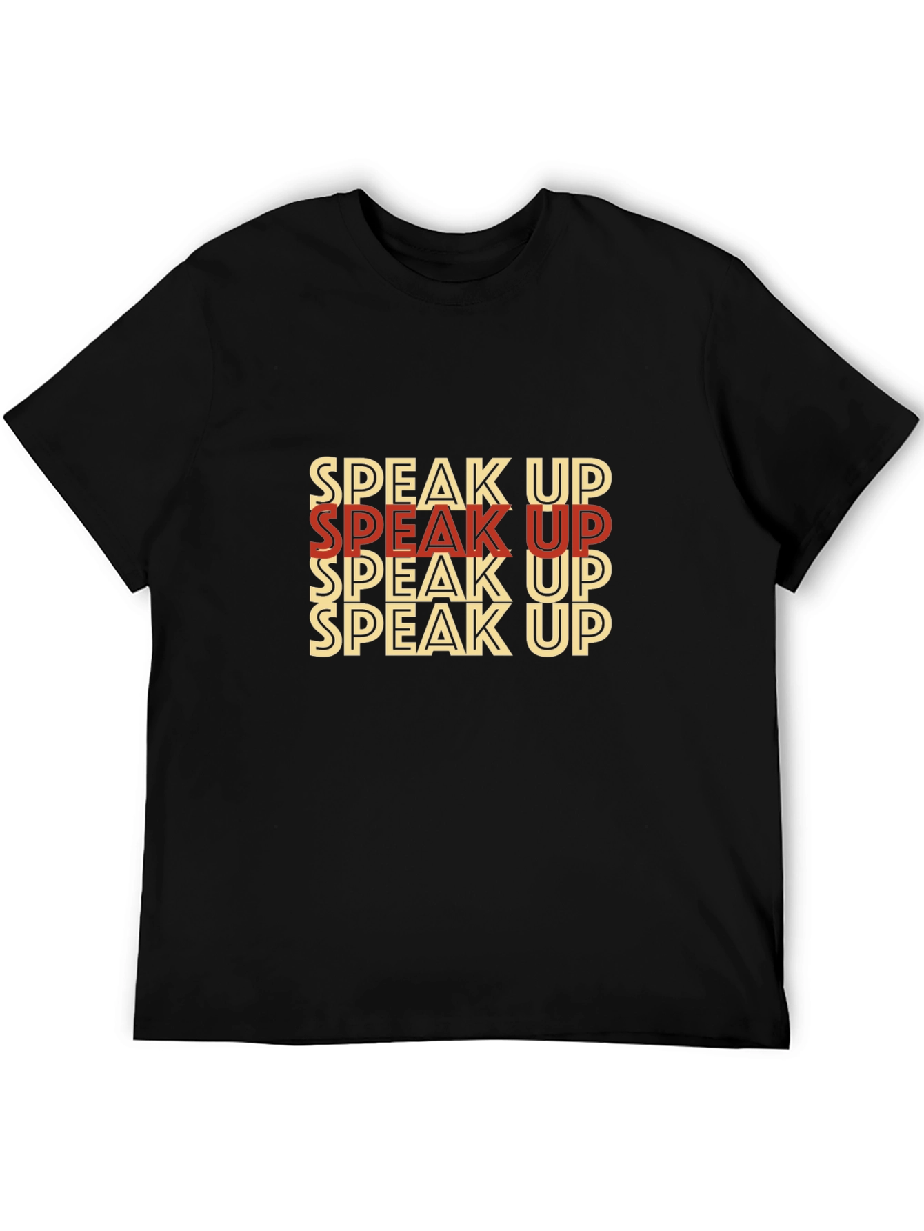 Black Speak Up Graphic Tee - Bold Statement T-Shirt view 5