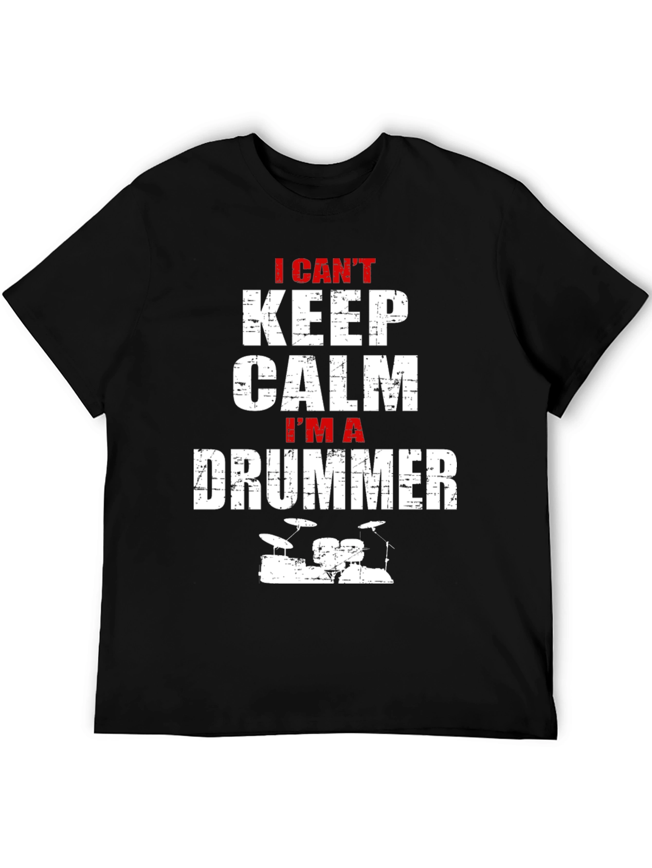 Black I Can't Keep Calm I'm A Drummer T-Shirt view 5