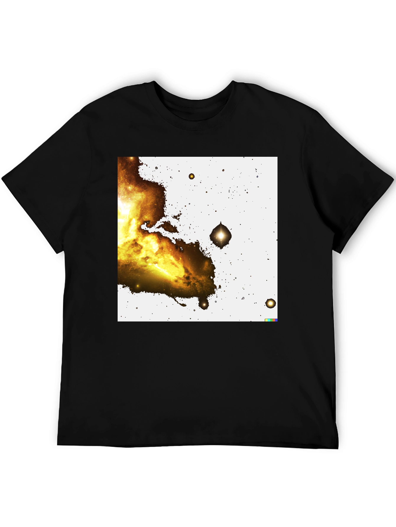 Black Nebula Print Black T-Shirt view 5