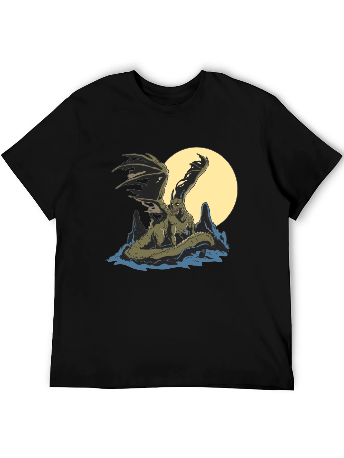 Black Dragon T-Shirt - Mythical Creature Graphic Tee view 5
