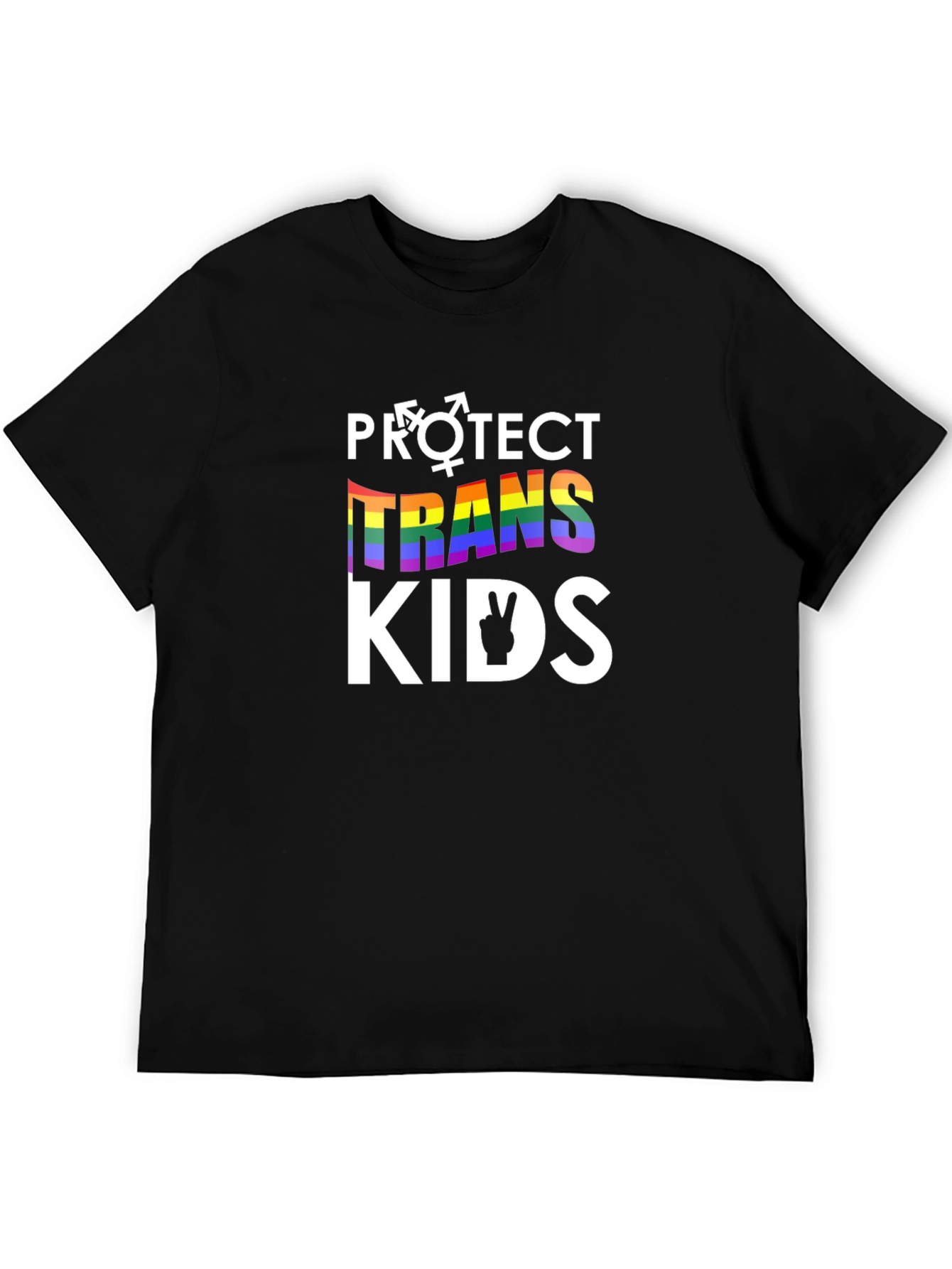 Black Protect Trans Kids T-Shirt - Rainbow Pride LGBTQ+ Support view 5
