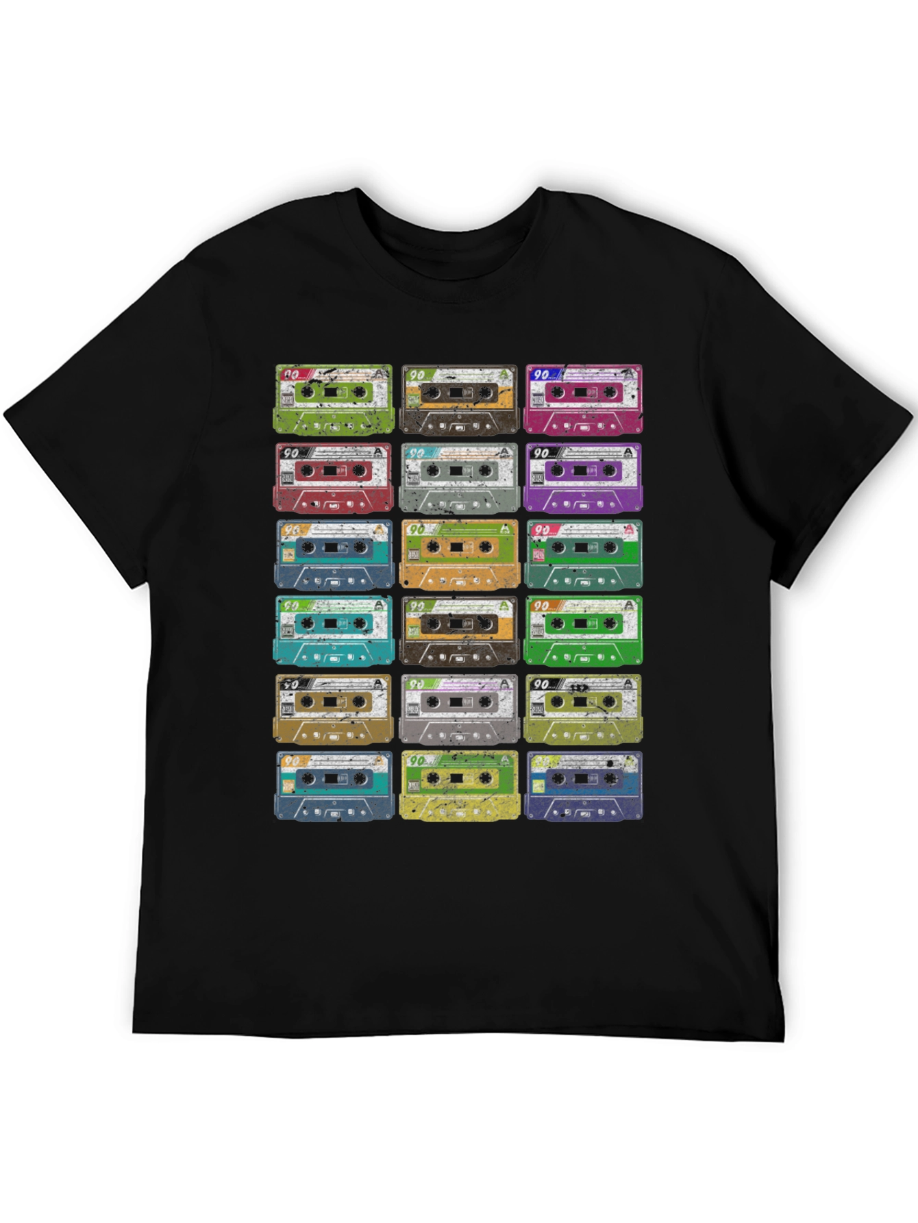 Black Retro Cassette Tape Graphic T-Shirt view 5