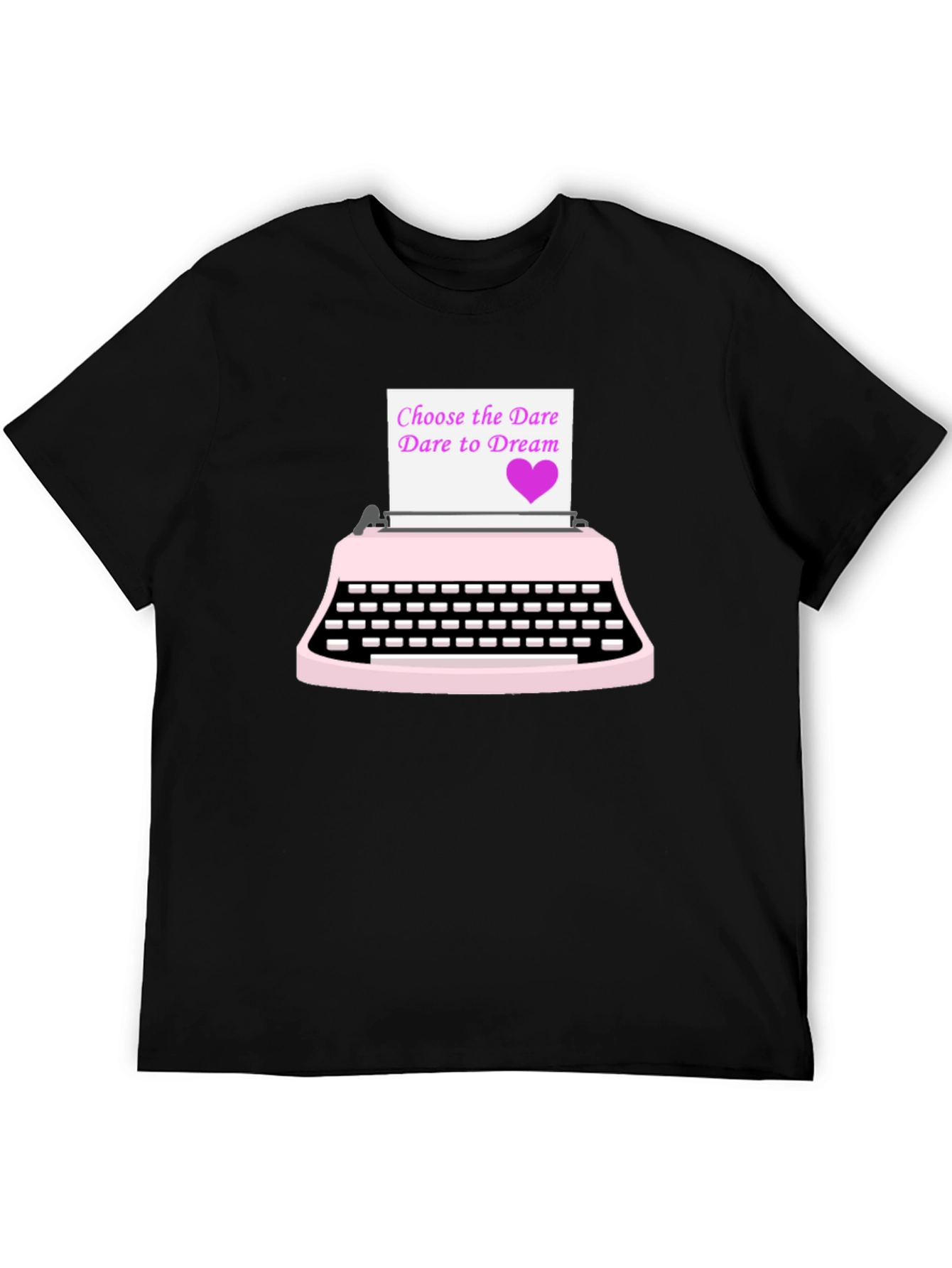 Black Dream Big T-Shirt: Vintage Typewriter Design view 5
