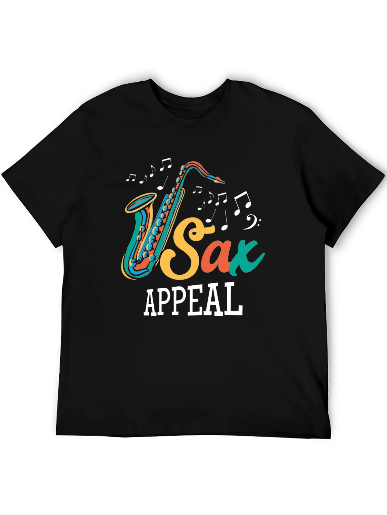 Black Sax Appeal Graphic Tee - Music Lover's T-Shirt view 5