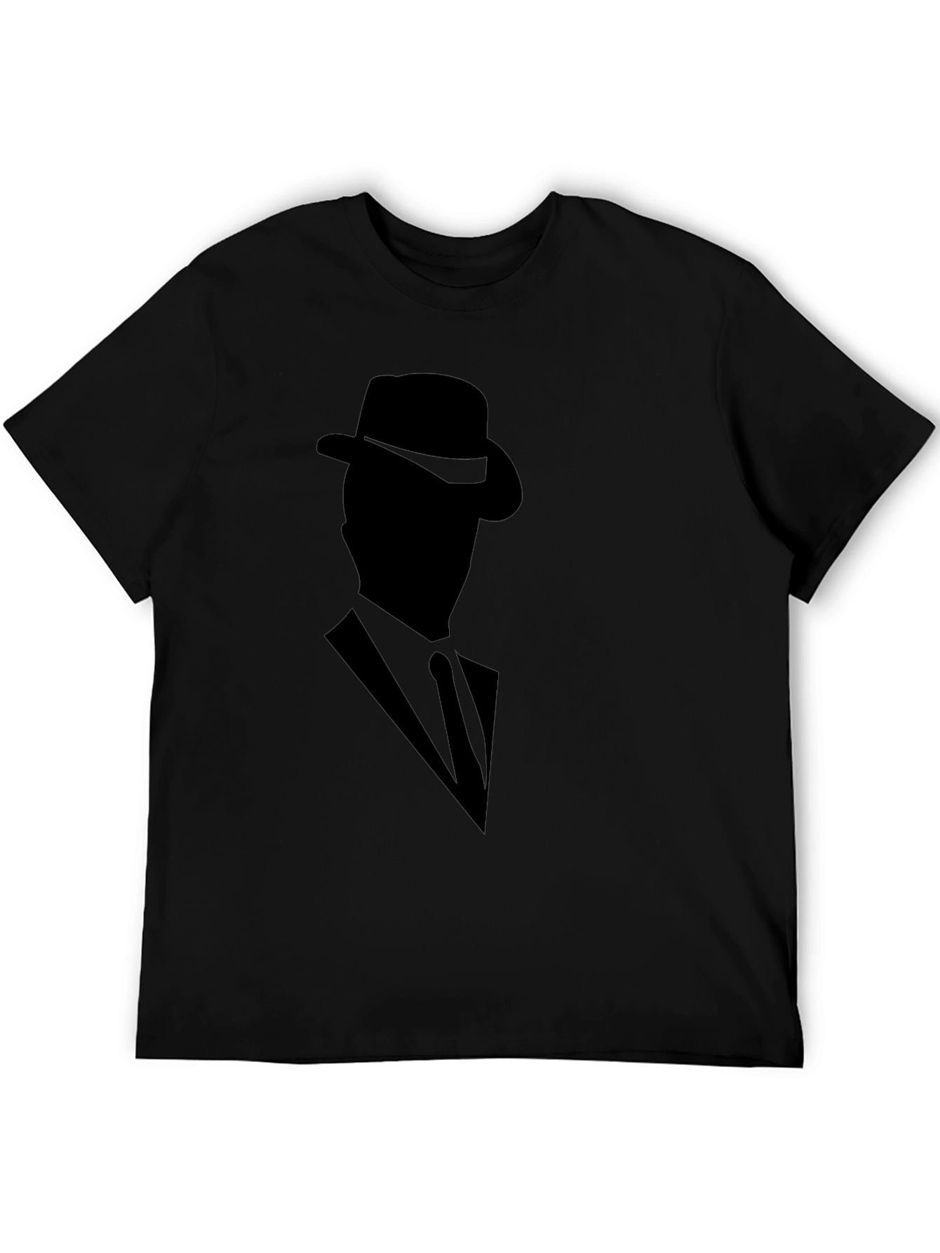 Black Mysterious Man Silhouette T-Shirt view 5