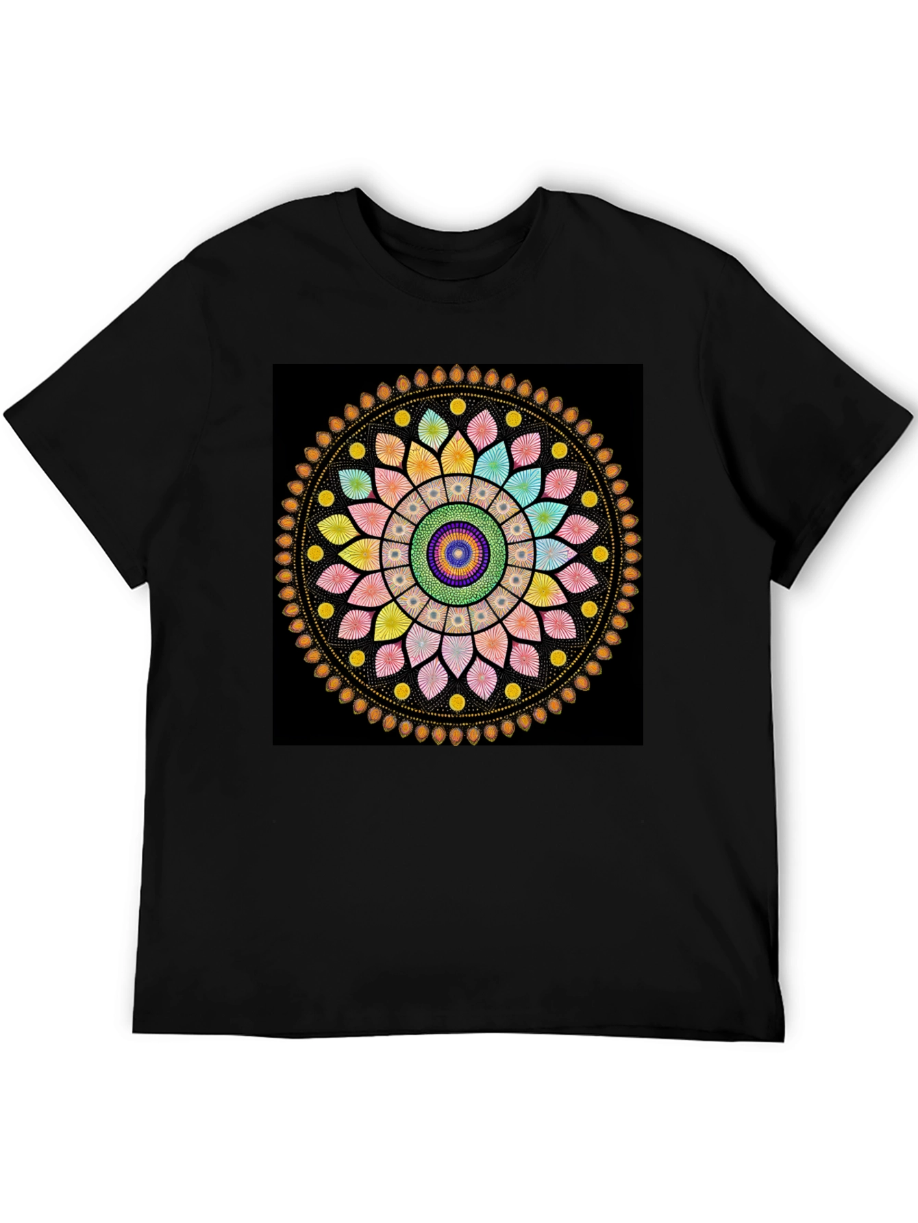 Black Mandala T-Shirt - Vibrant Graphic Tee view 5