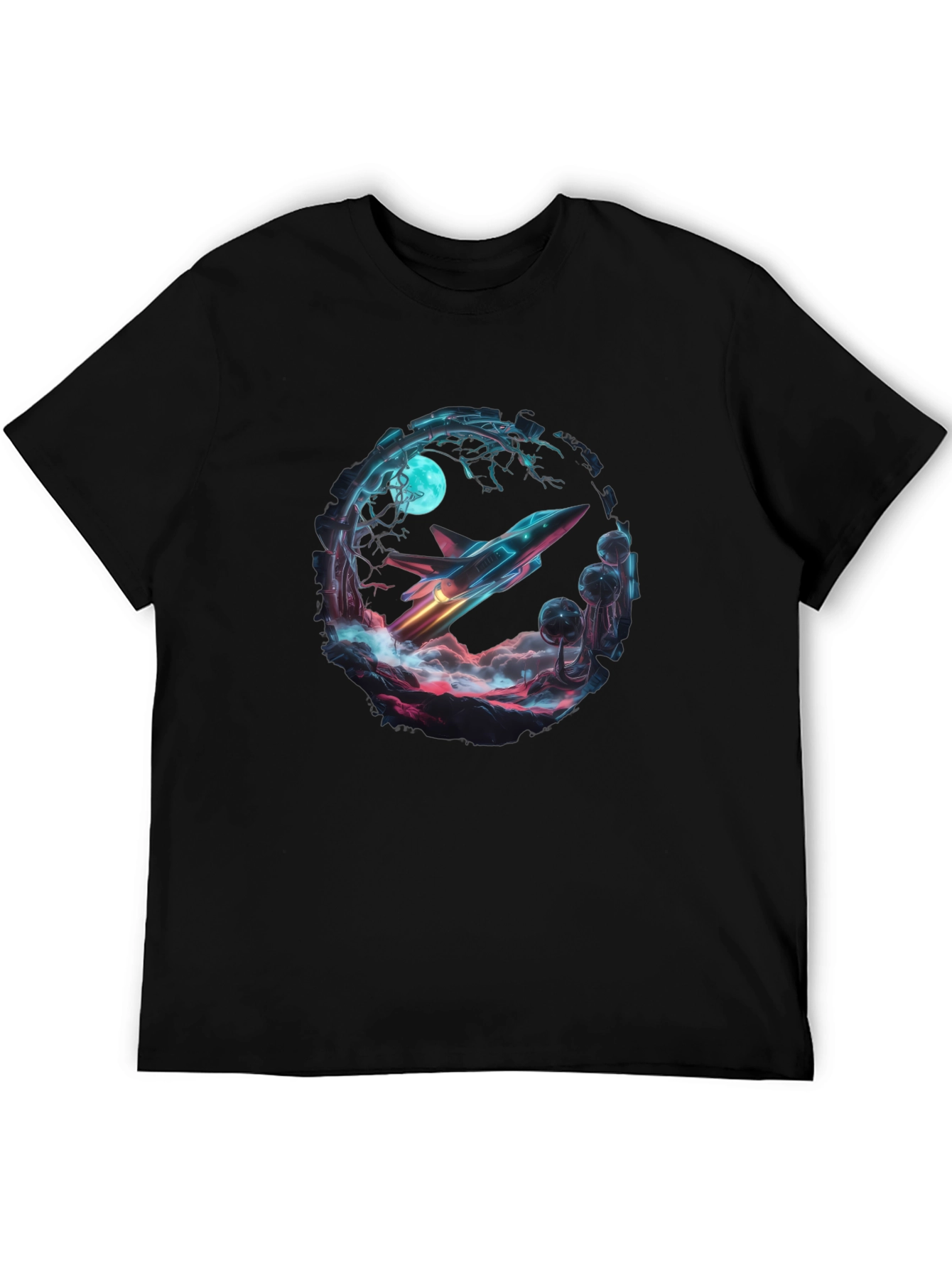 Black Retro Rocket T-Shirt - Black view 5