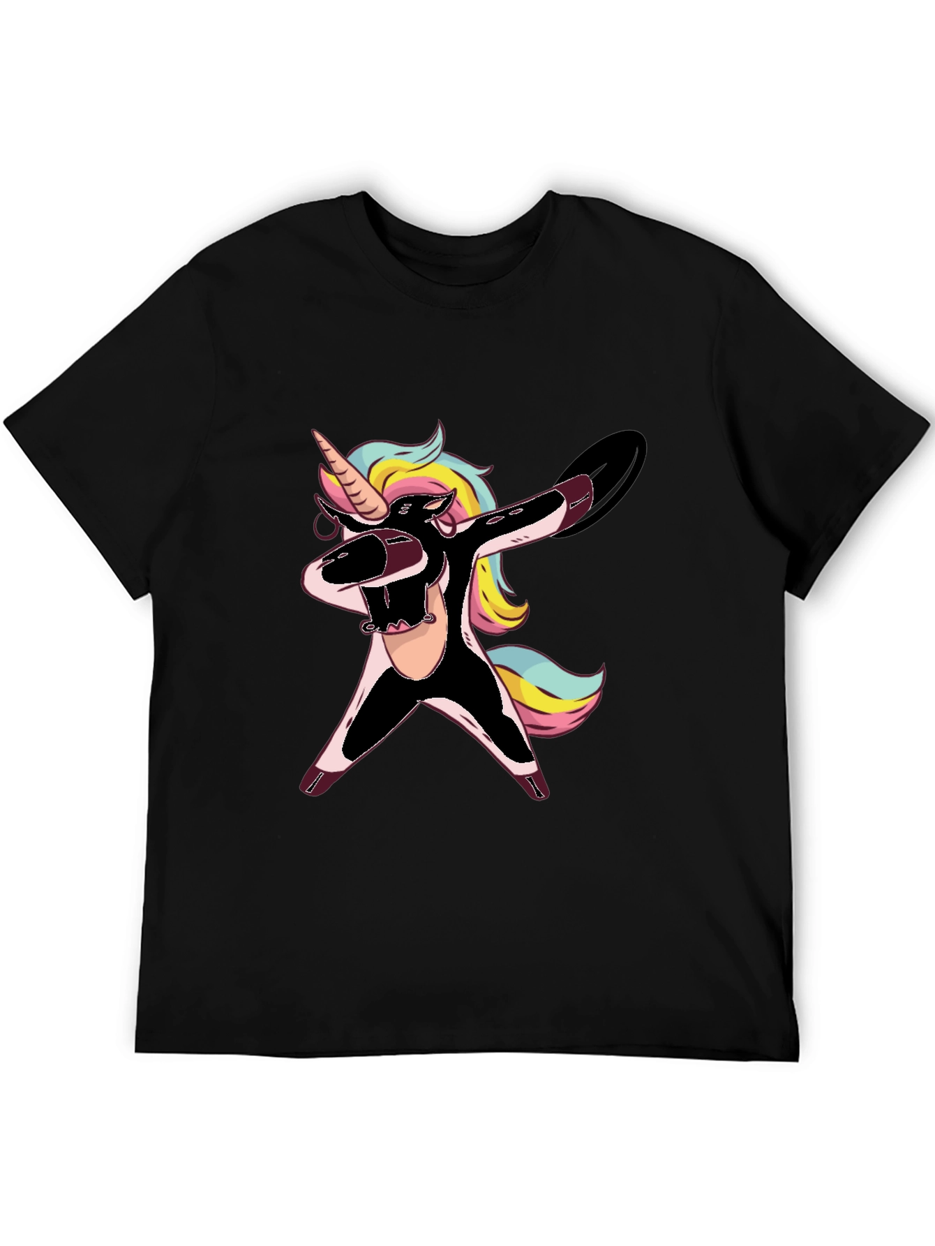 Black Dabbing Unicorn Graphic Tee - Black T-Shirt view 5