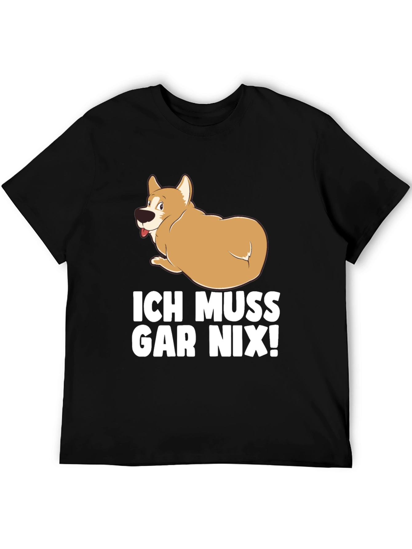 Black Ich Muss Gar Nix! Dog T-Shirt view 5
