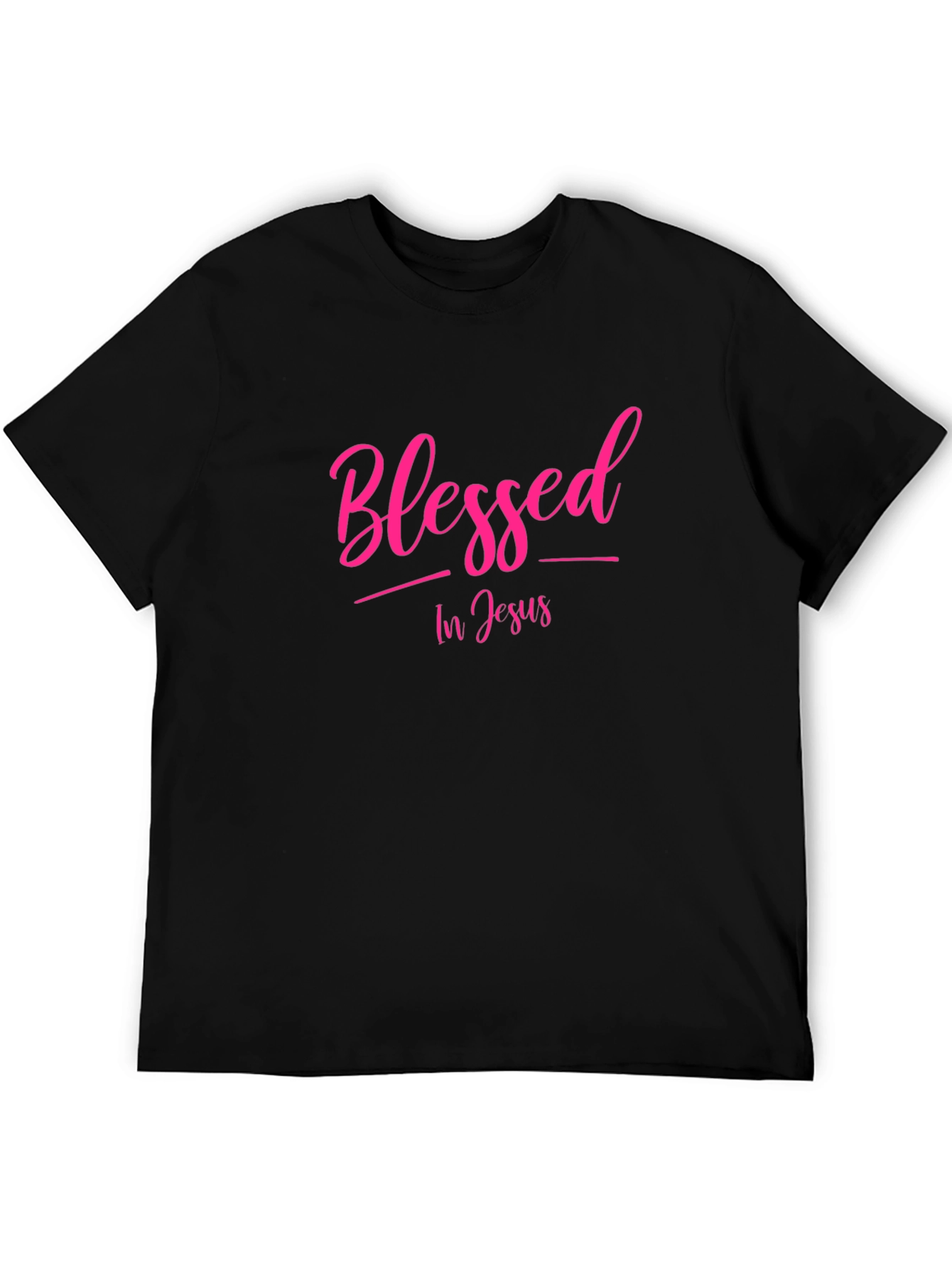 Black Blessed In Jesus Black T-Shirt view 5