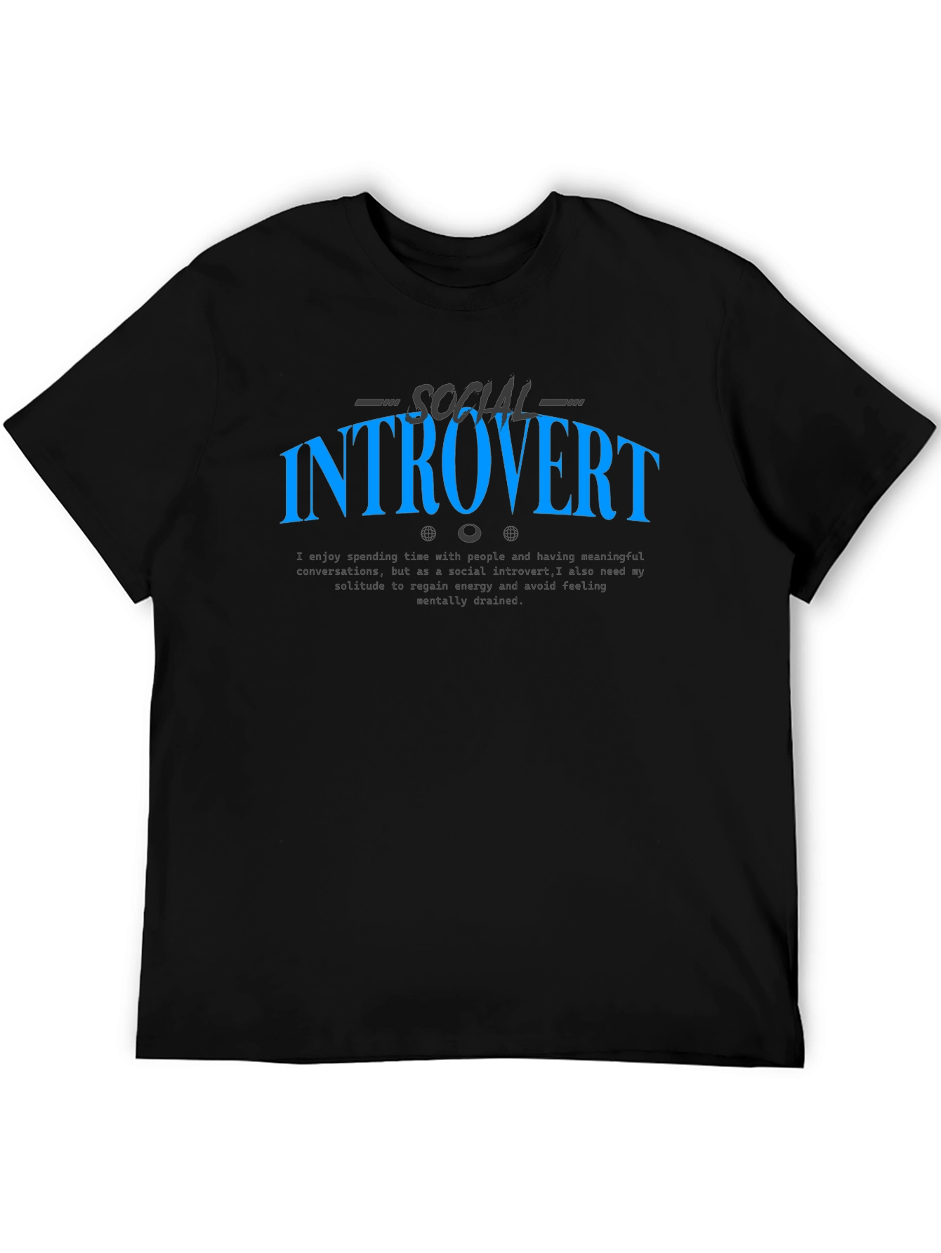 Black Social Introvert Graphic Tee view 5