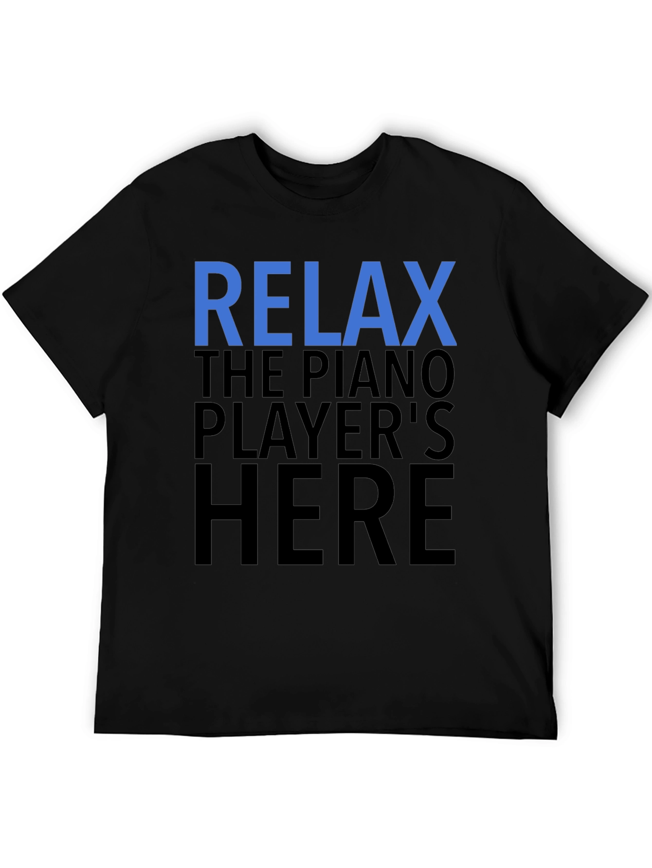 Black Relax Piano Player T-Shirt view 5