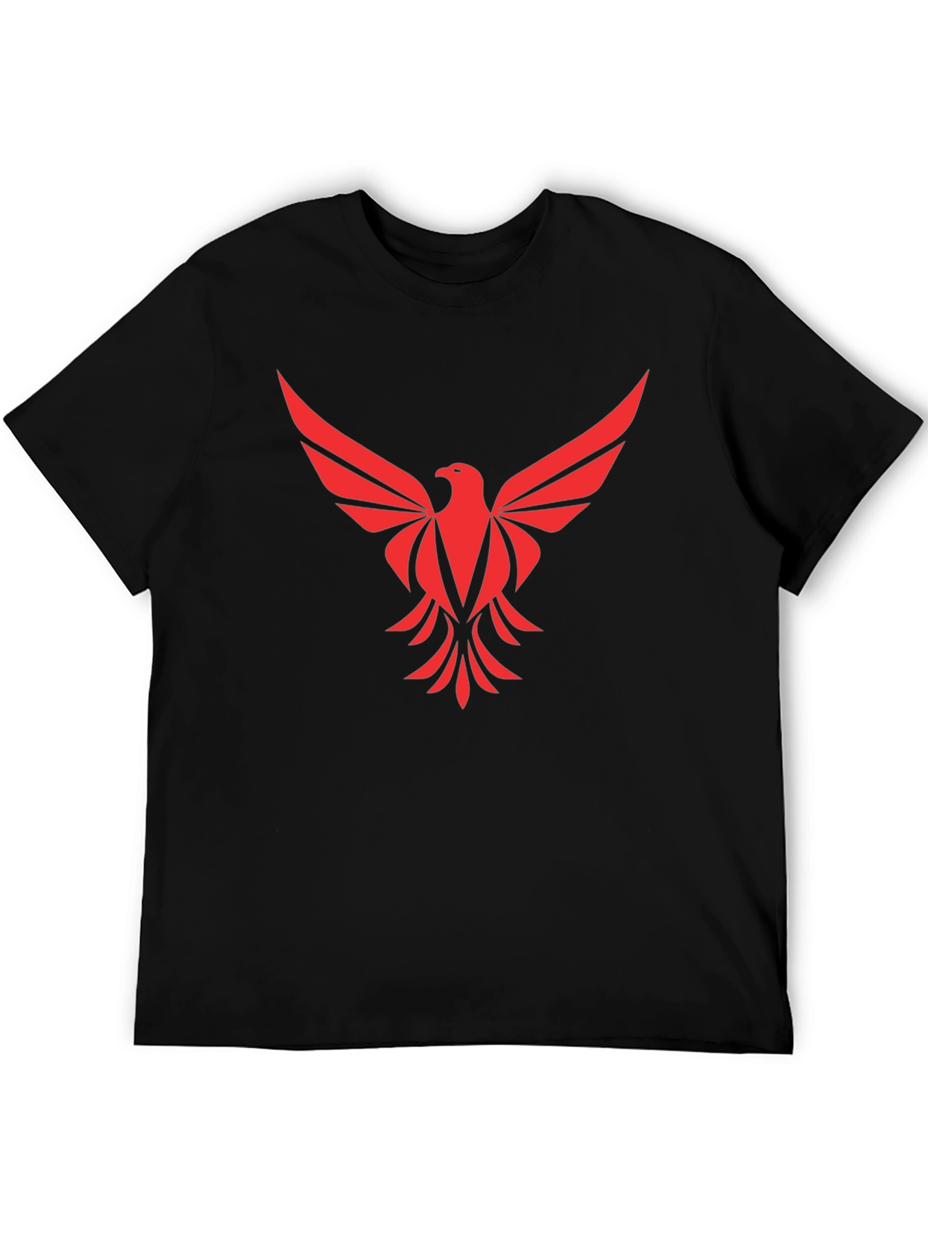 Black Red Phoenix Graphic Tee - Black Cotton Comfort view 5