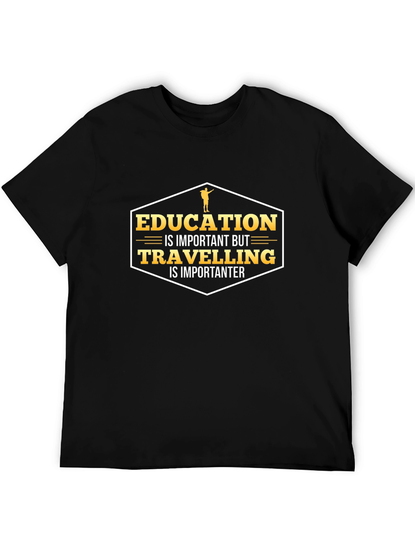 Black Education vs. Travel Tee - Important Debate T-Shirt view 5