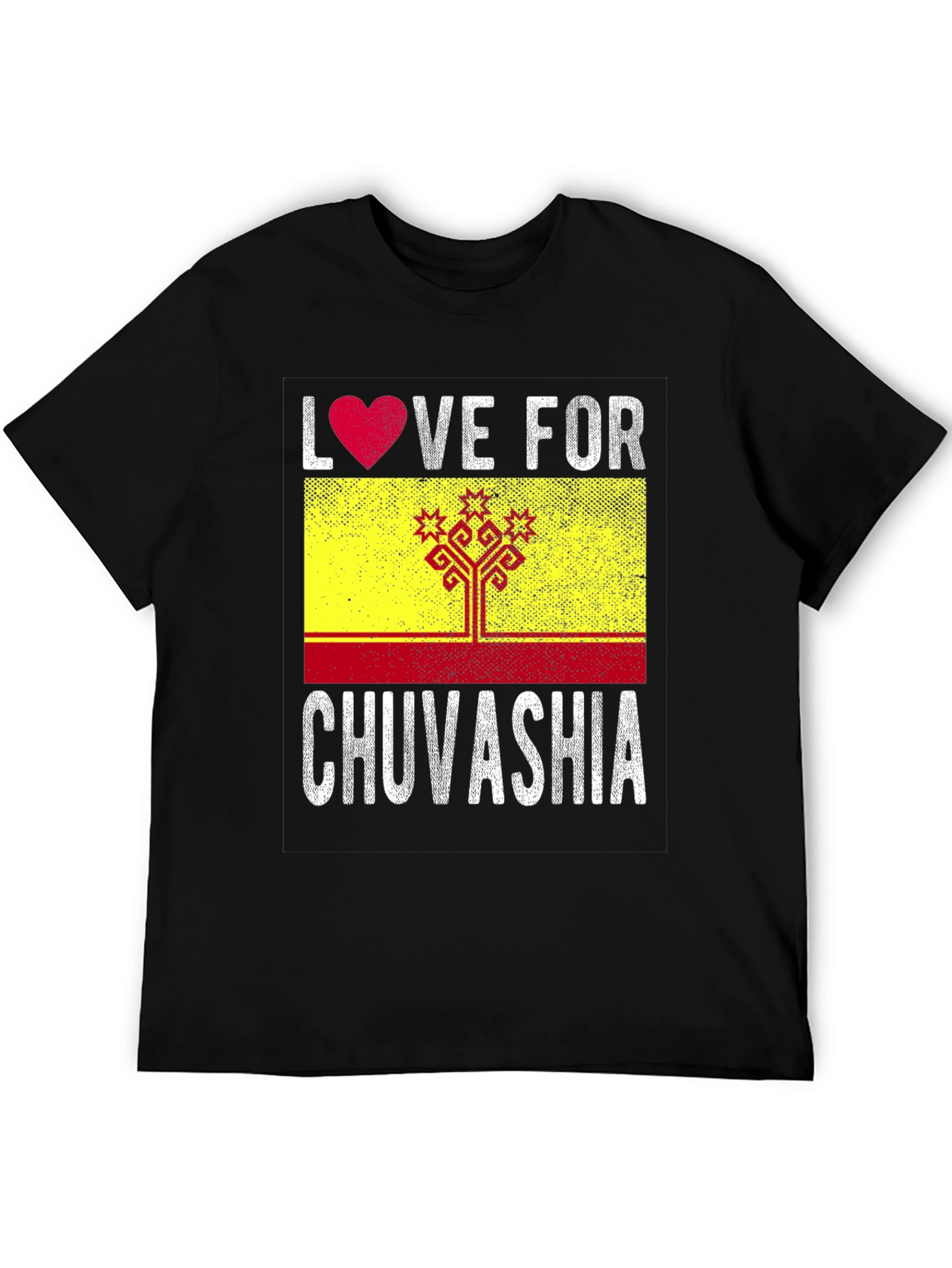 Black Love for Chuvashia T-Shirt - Flag Graphic Tee view 5